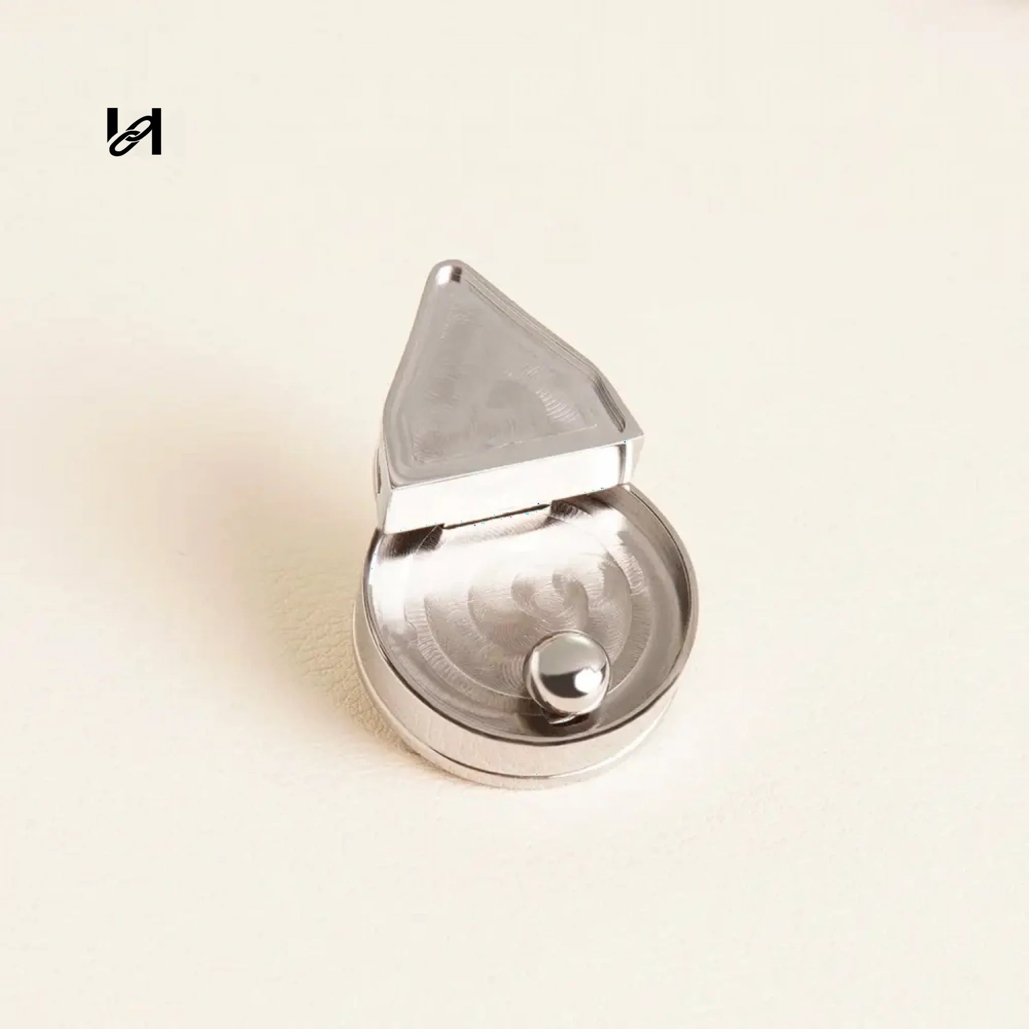Small Round lock - Insert leather / Silver - hardware