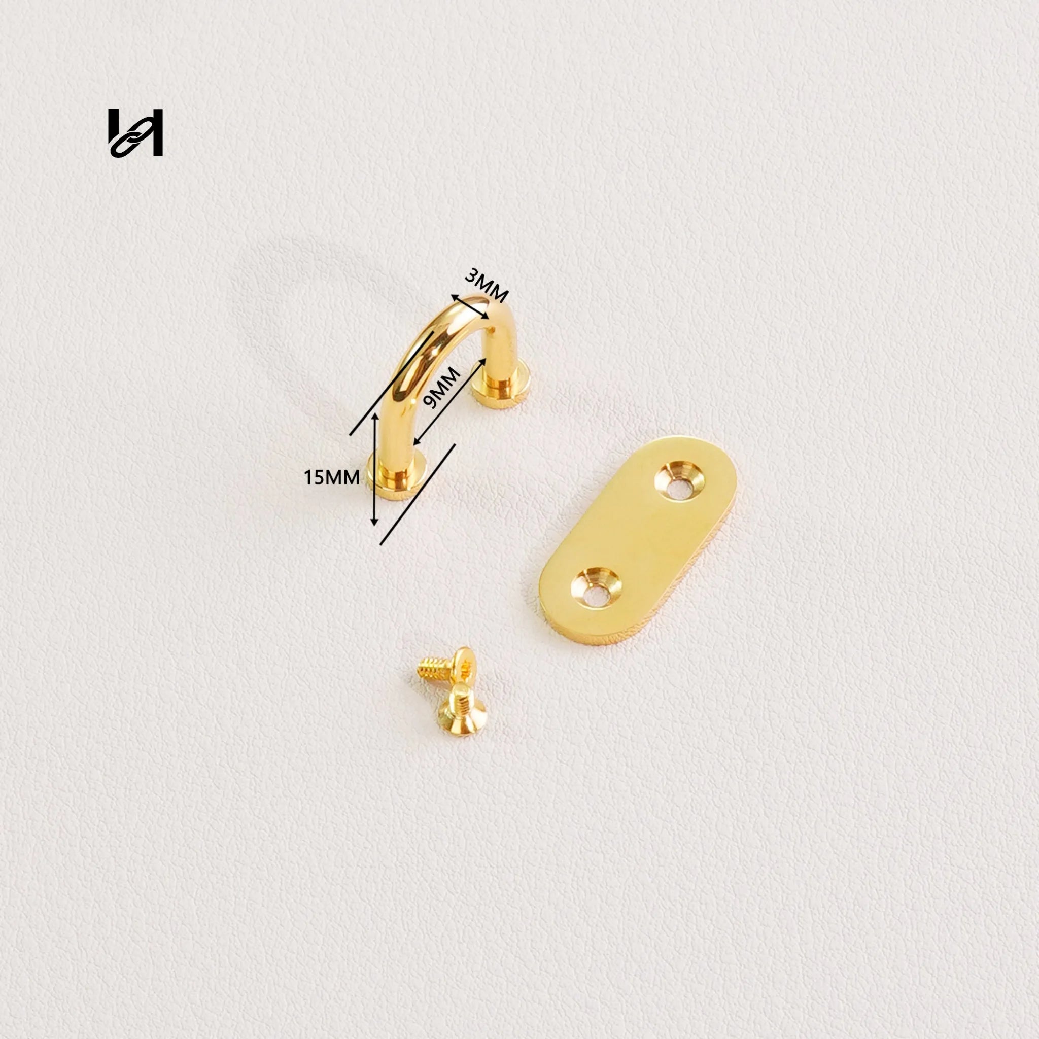 Small Stainless Steel Arc Bridge Connector for Bags - gold - hardware