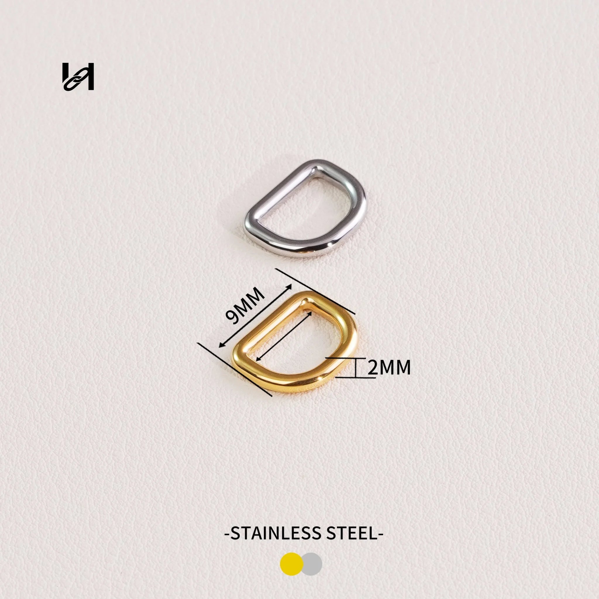 Small/Zip-Puller D ring - gold / Closed D-button-1pcs - hardware