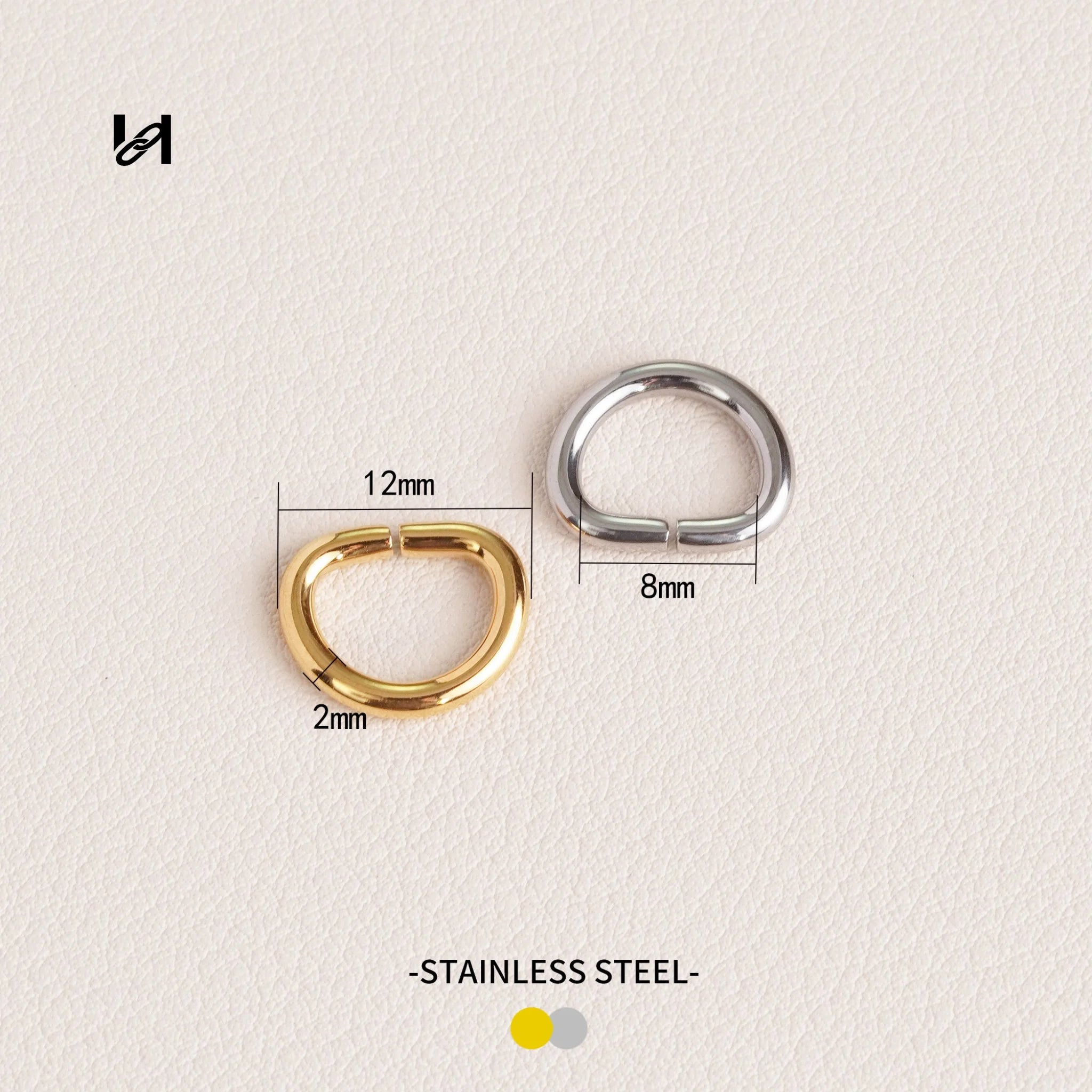 Small/Zip-Puller D ring - gold / Open D buckle-1pcs - hardware