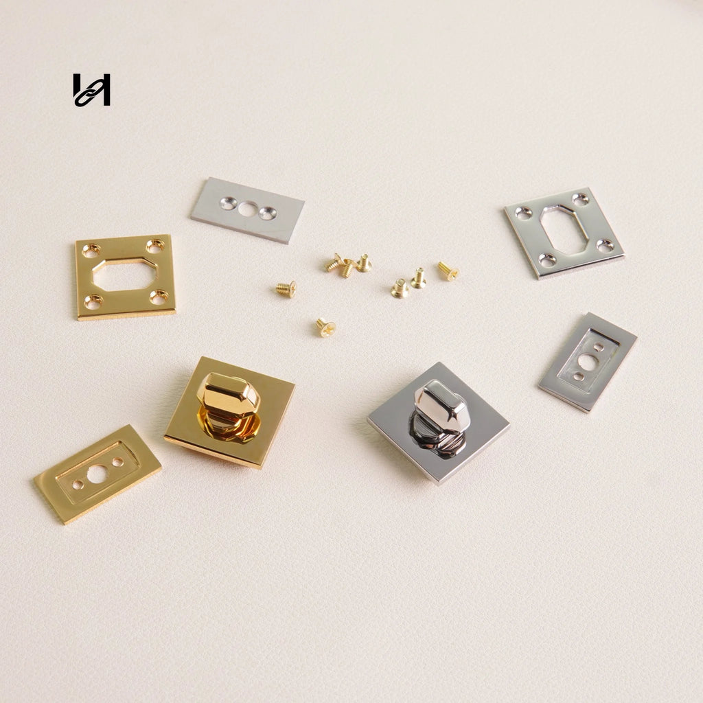 Square Turn Lock for Bag - hardware