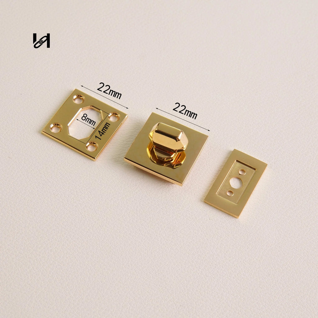 Square Turn Lock for Bag - hardware