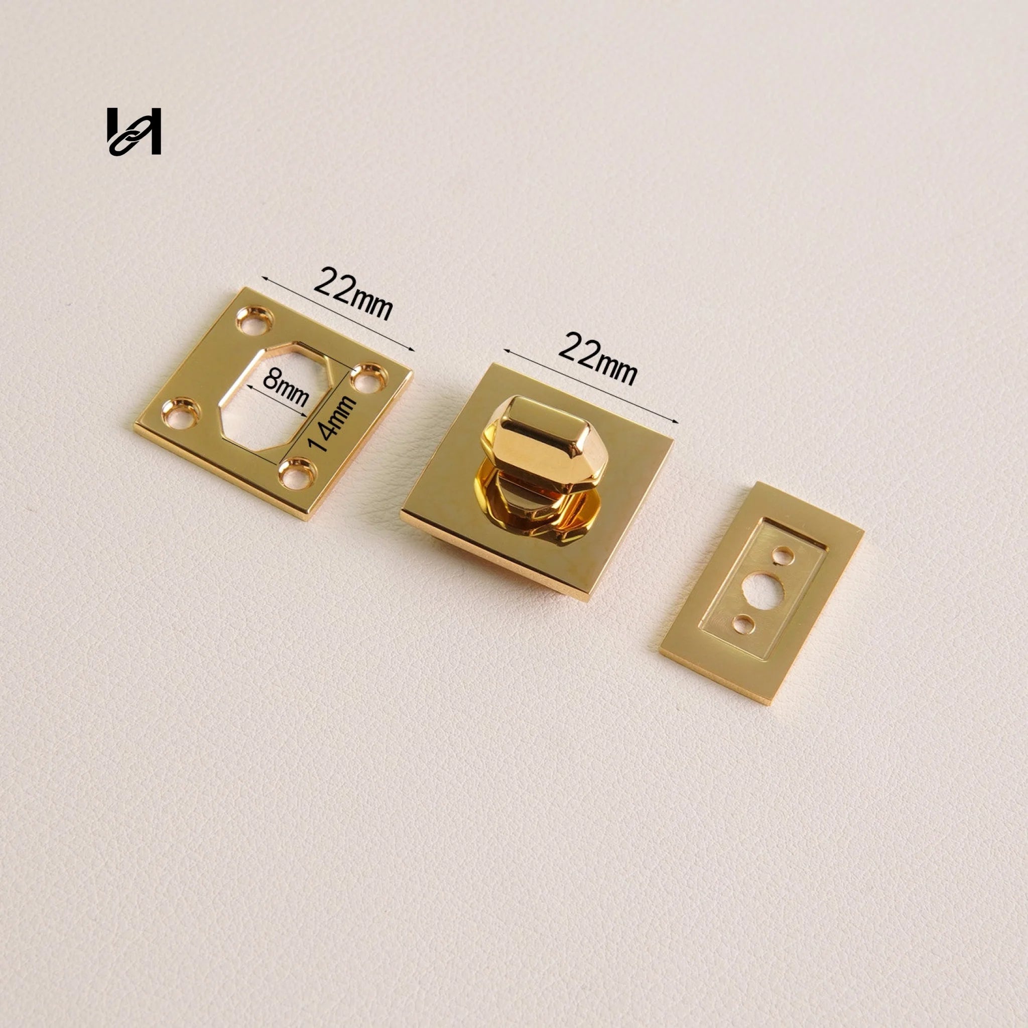 Square Turn Lock for Bag - hardware