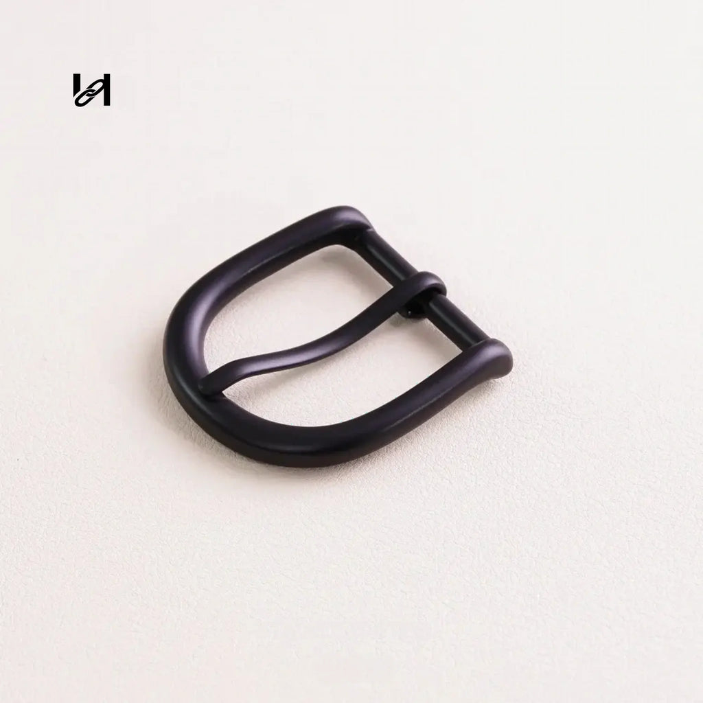 Stainless steel 32mm elegant belt buckle - Black - hardware