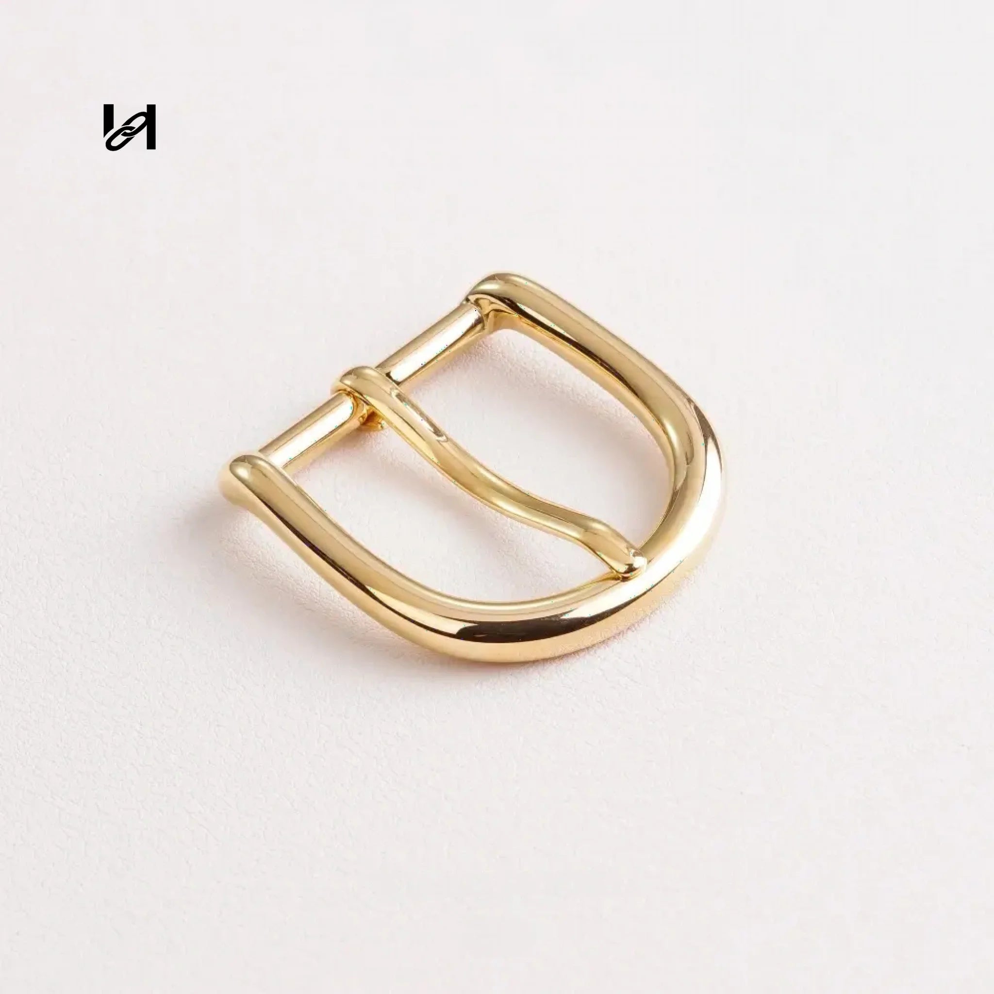 Stainless steel 32mm elegant belt buckle - Gold - hardware