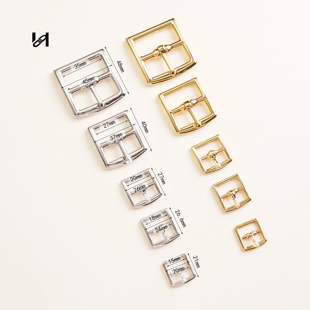 Stainless Steel Flat Roller Belt Buckle - 15mm / Silver - hardware