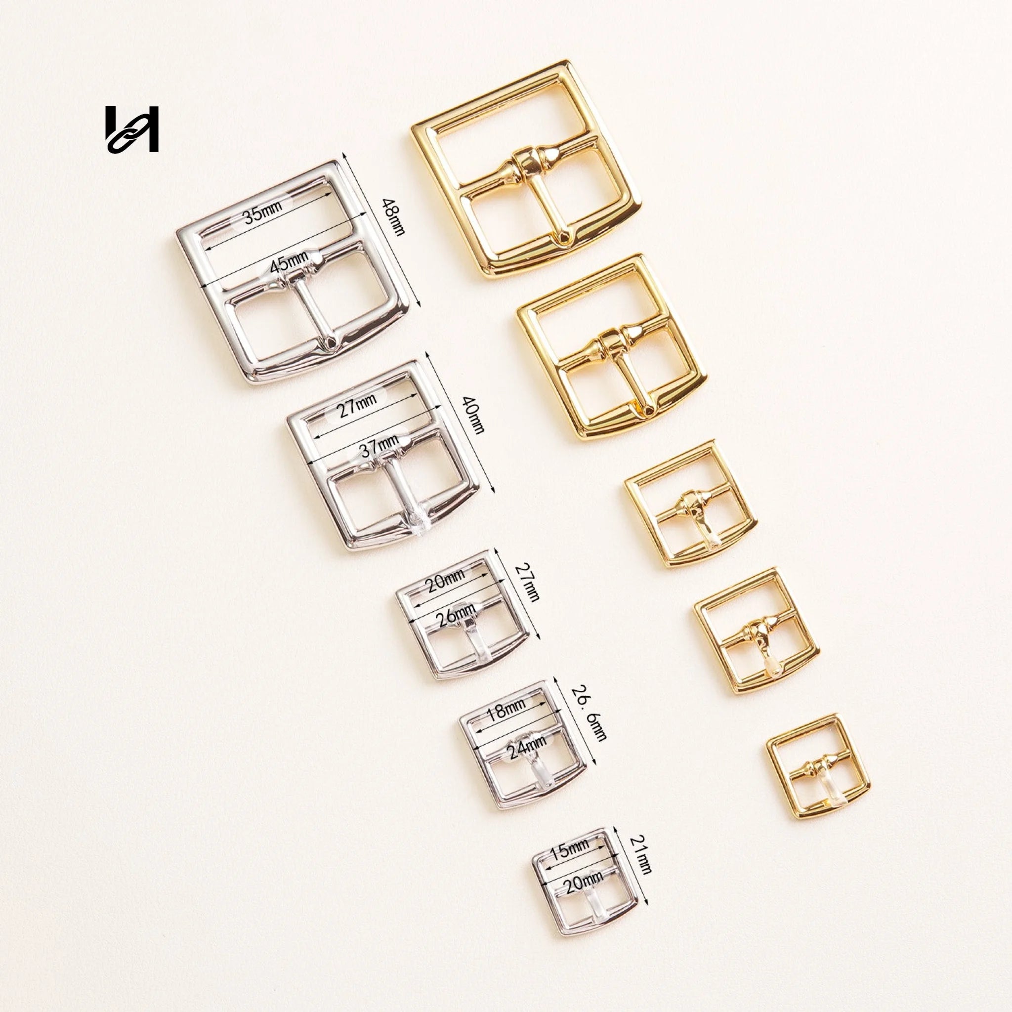 Stainless Steel Flat Roller Belt Buckle - 15mm / Silver - hardware