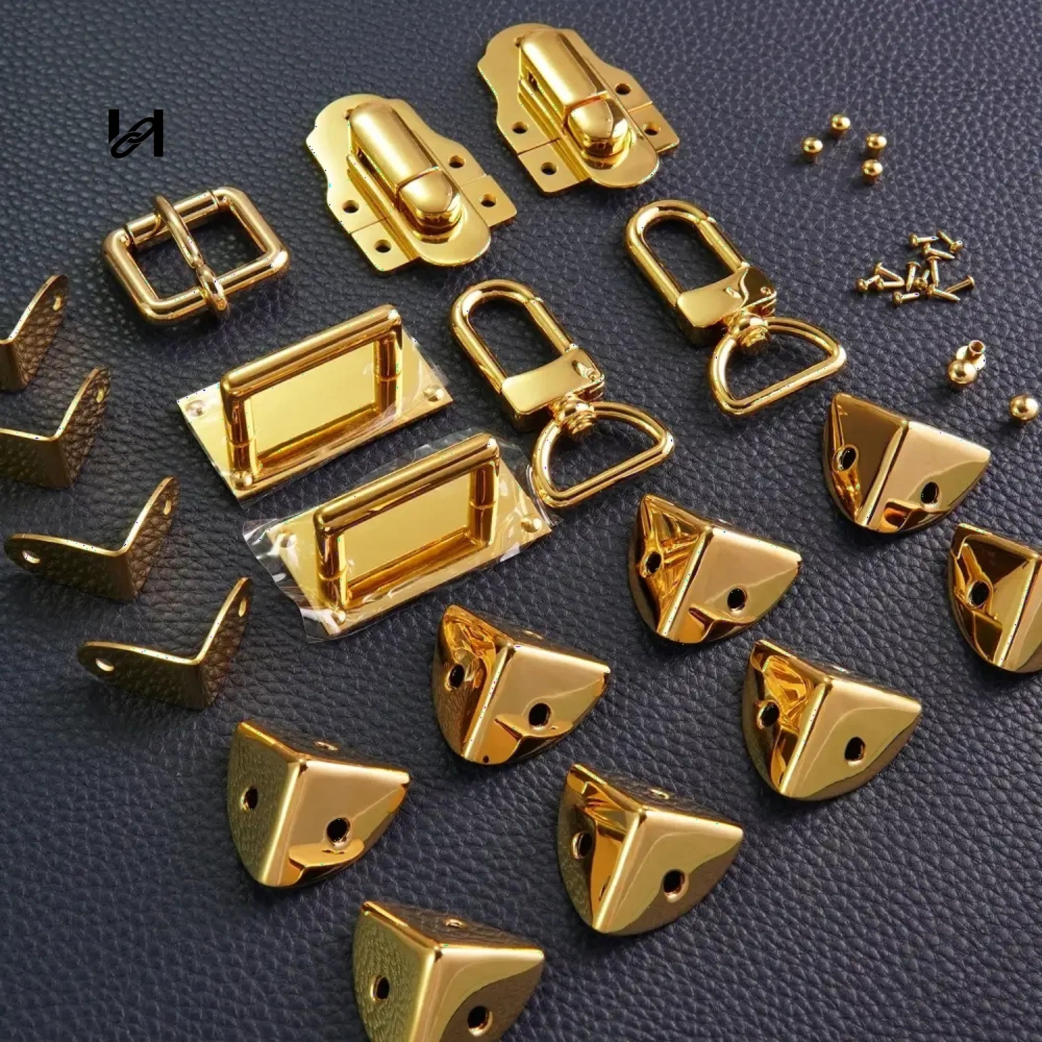 Jewelry Box Kit II - Gold Arch Style Hardware Set + Wood Frame - hardware