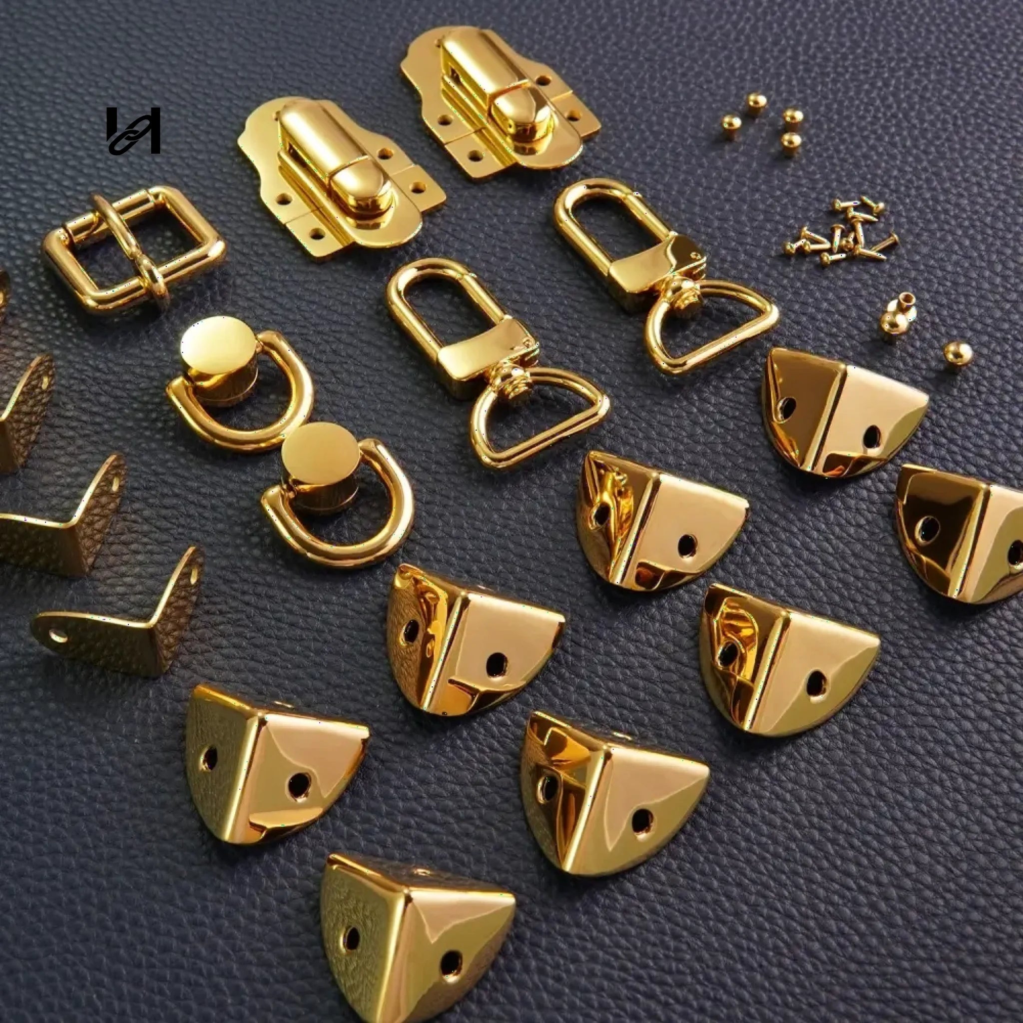 Jewelry Box Kit II - Gold Bell Style Hardware Set + Wood Frame - hardware