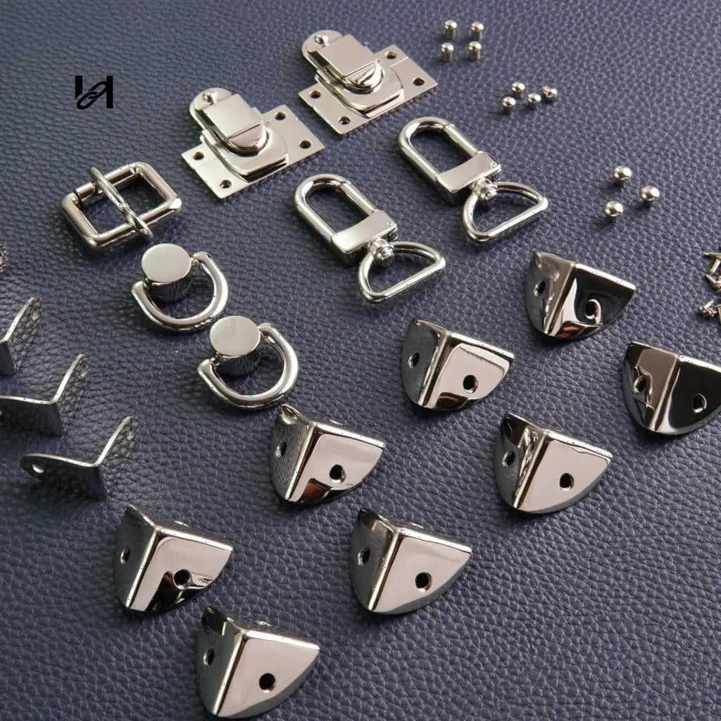 Jewelry Box Kit - Silver Bell Style Hardware Set + Wood Frame - hardware