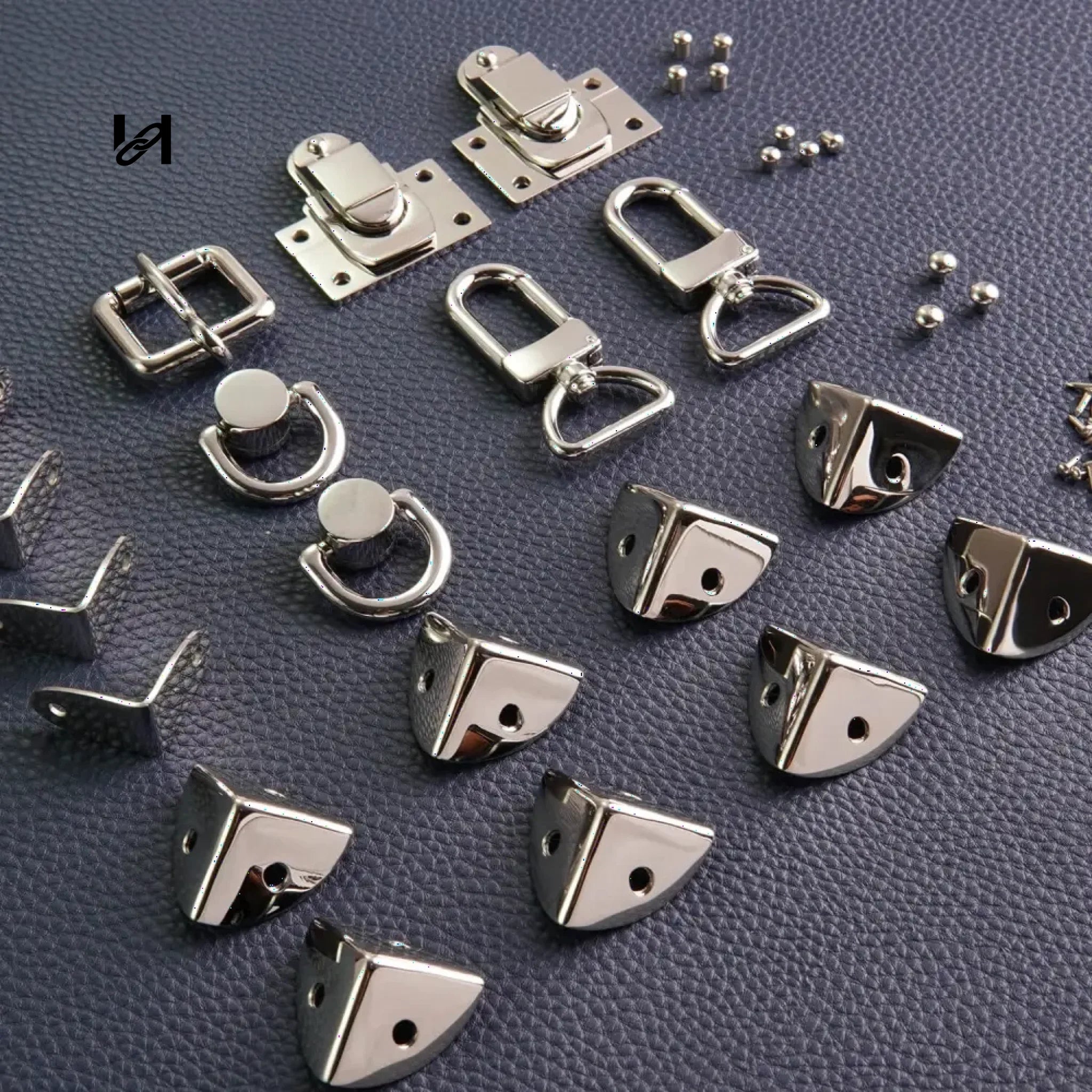 Jewelry Box Kit - Silver Bell Style Hardware Set + Wood Frame - hardware