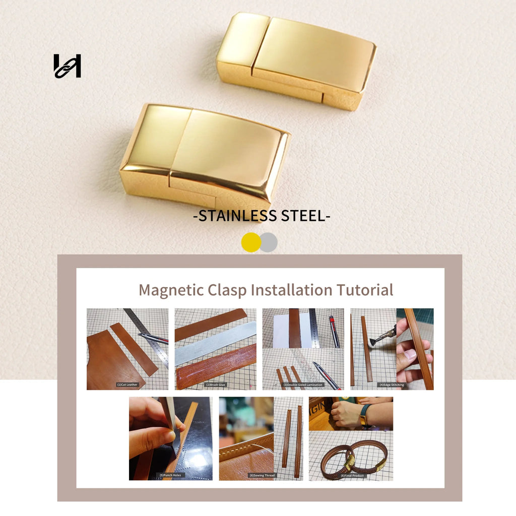 Stainless Steel Leather Bracelet Hardware – Durable Components for Jewelry Making & Accessories - hardware