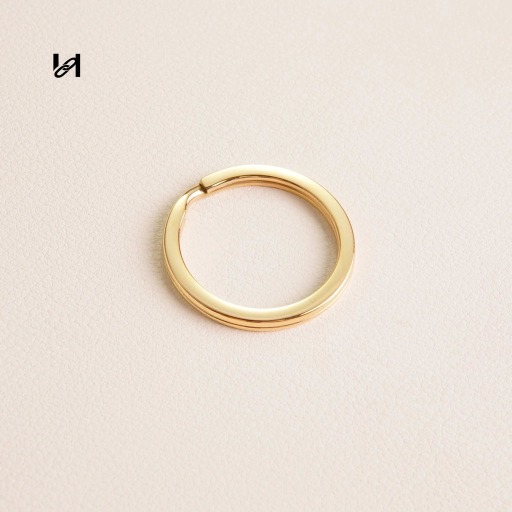 Stainless Steel Leather Key Ring / Keychain Ring - 25mm-1pcs / gold - hardware