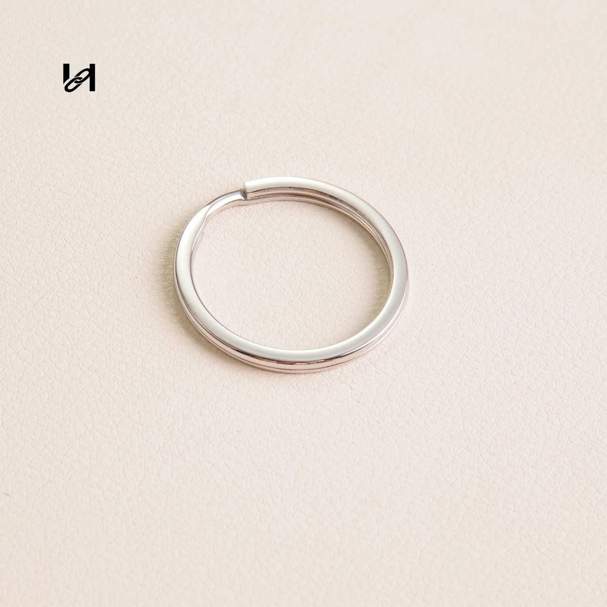 Stainless Steel Leather Key Ring / Keychain Ring - 25mm-1pcs / silver - hardware