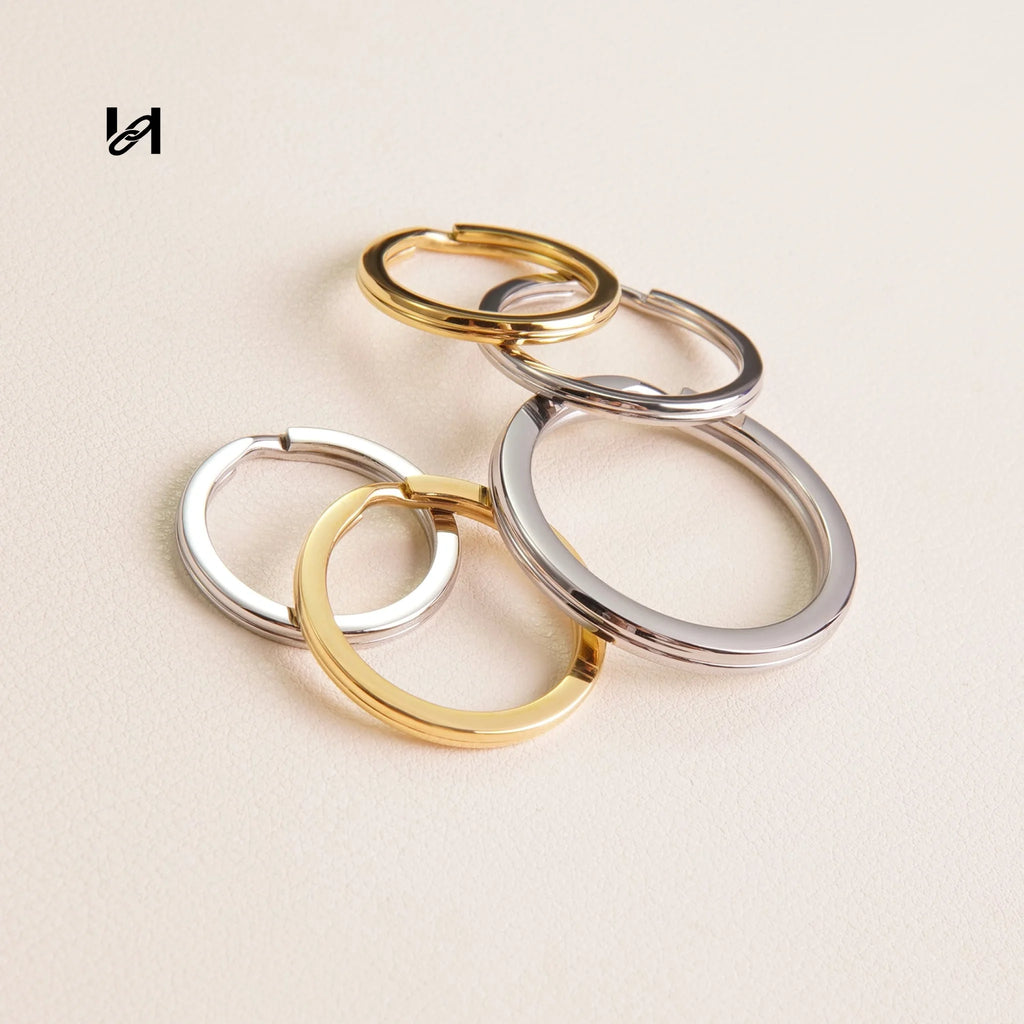 Stainless Steel Leather Key Ring / Keychain Ring - hardware