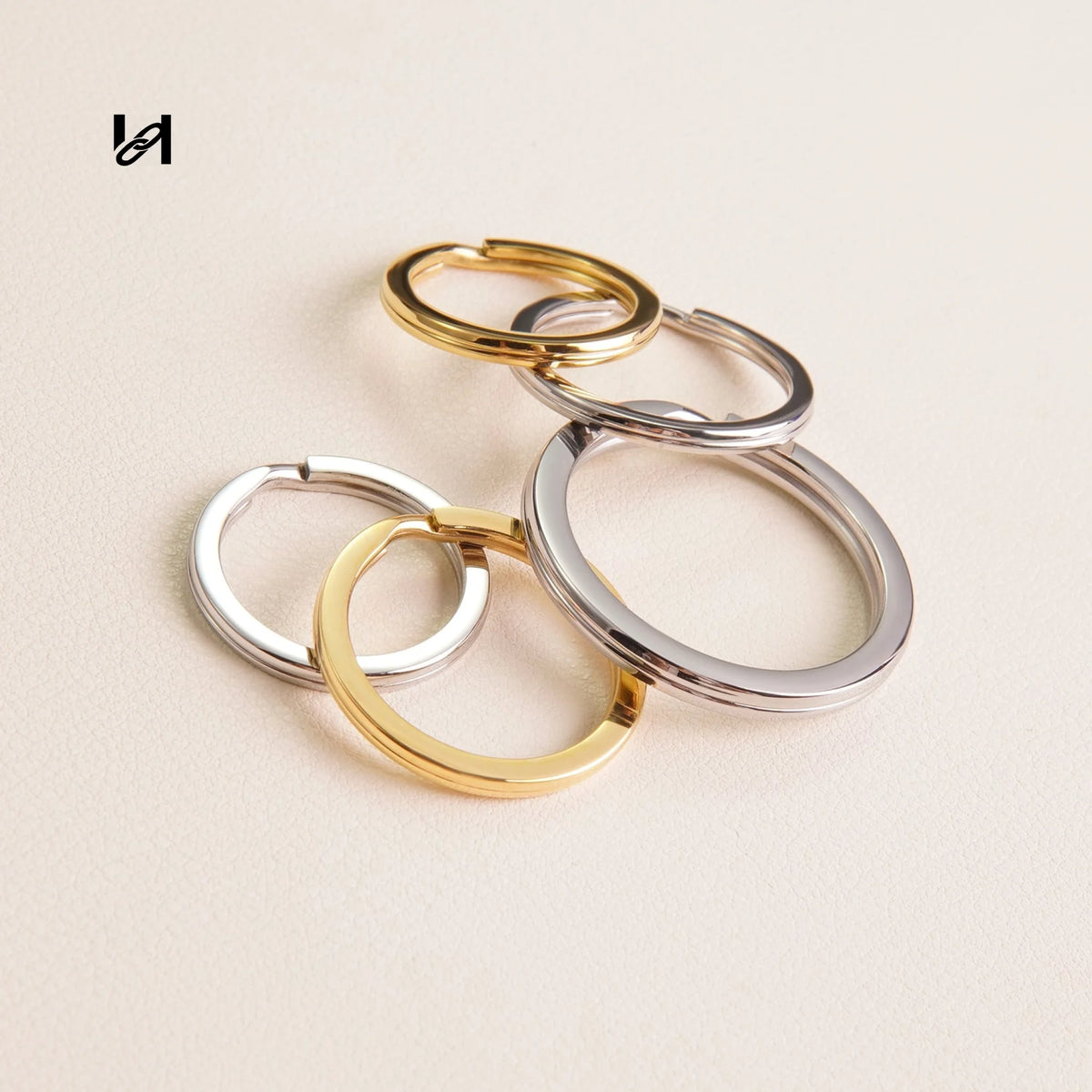 Stainless Steel Leather Key Ring / Keychain Ring - hardware
