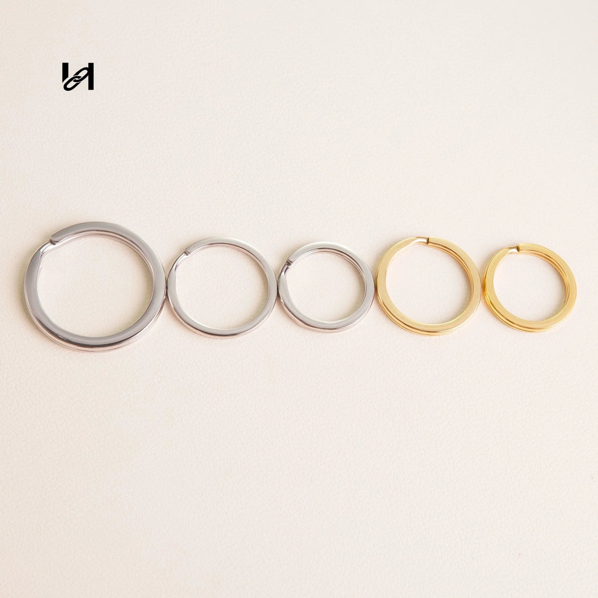 Stainless Steel Leather Key Ring / Keychain Ring - hardware