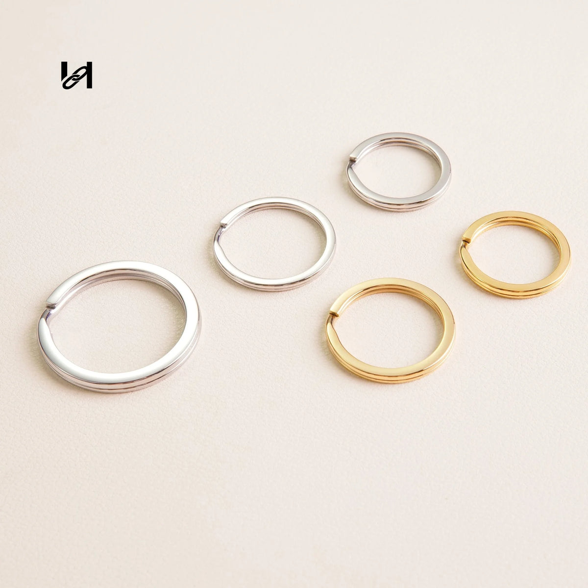 Stainless Steel Leather Key Ring / Keychain Ring - hardware