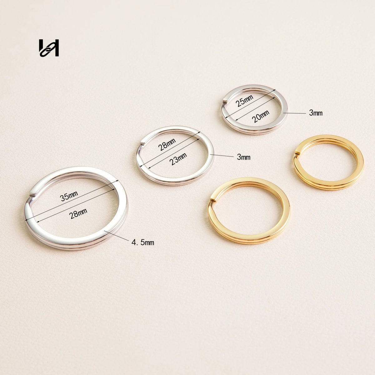Stainless Steel Leather Key Ring / Keychain Ring - hardware