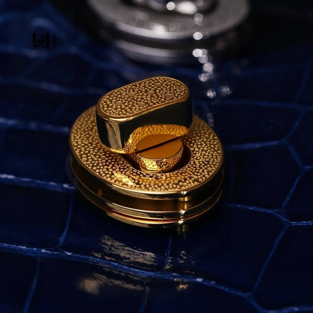 Stainless steel polka dot lock - Gold - hardware