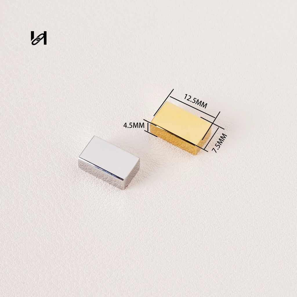 Stainless Steel Rectangular Bag Feet Studs 12.5x7.5mm – Gold & Silver Purse Bottom Protector Hardware - hardware