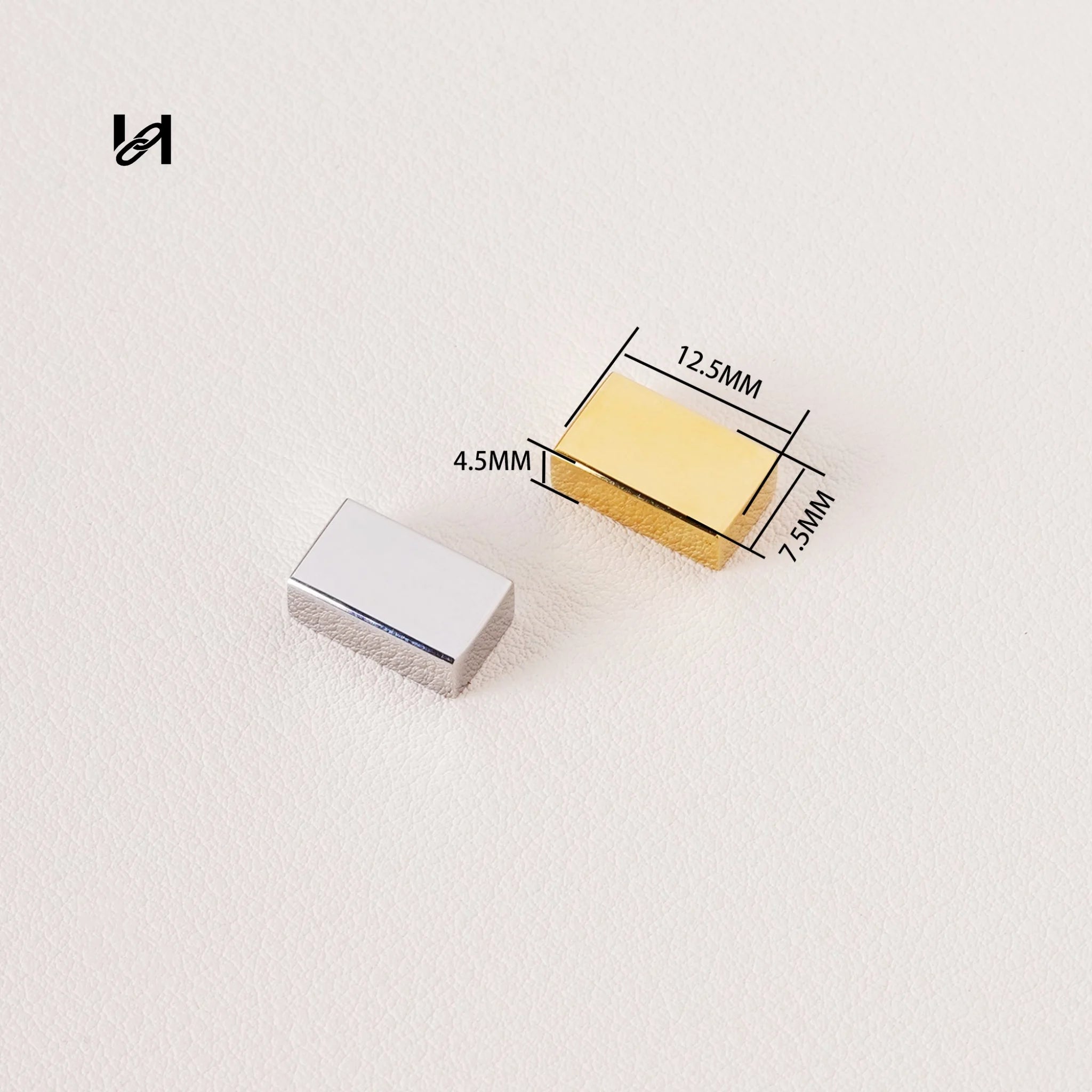 Stainless Steel Rectangular Bag Feet Studs 12.5x7.5mm – Gold & Silver Purse Bottom Protector Hardware - hardware