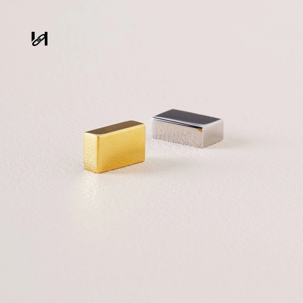 Stainless Steel Rectangular Bag Feet Studs 12.5x7.5mm – Gold & Silver Purse Bottom Protector Hardware - hardware
