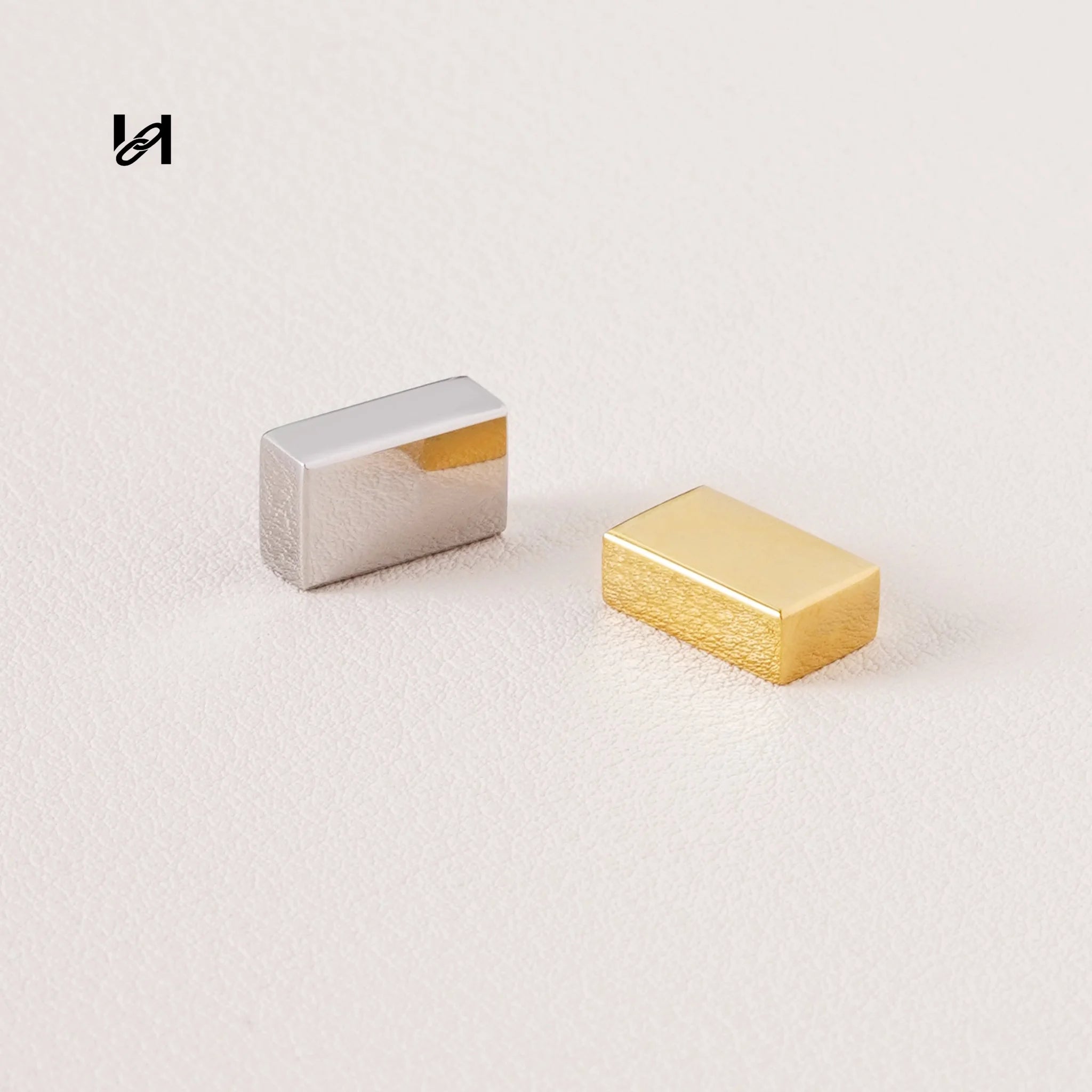 Stainless Steel Rectangular Bag Feet Studs 12.5x7.5mm – Gold & Silver Purse Bottom Protector Hardware - hardware