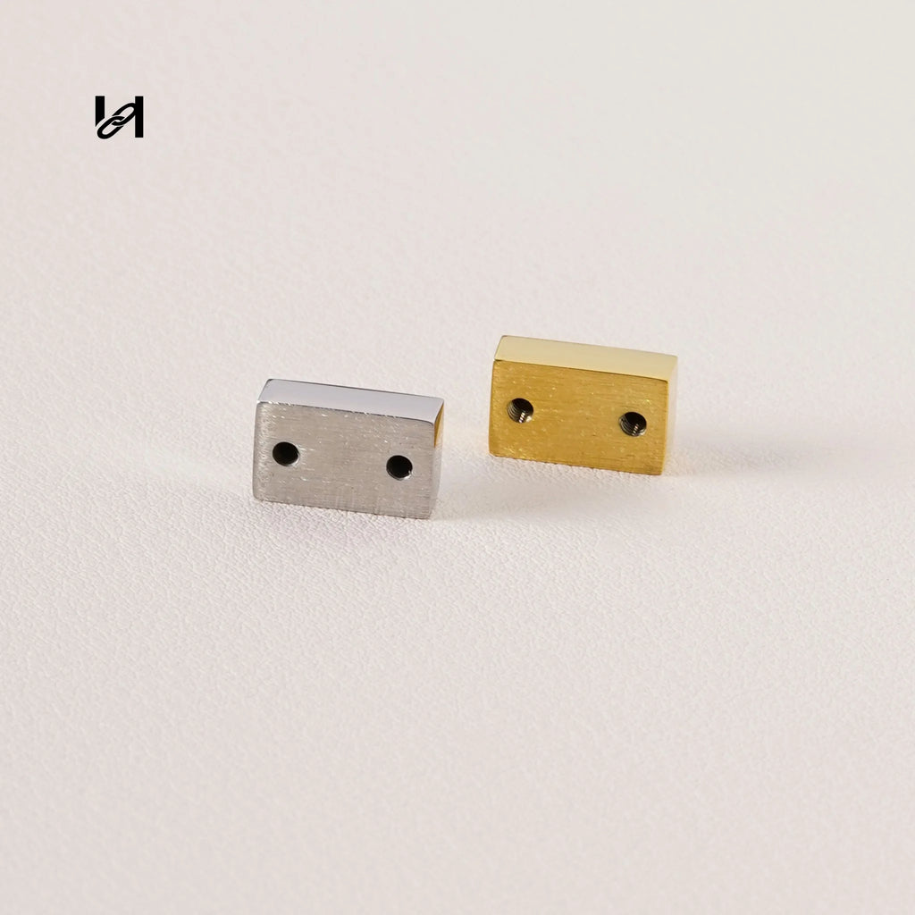 Stainless Steel Rectangular Bag Feet Studs 12.5x7.5mm – Gold & Silver Purse Bottom Protector Hardware - hardware