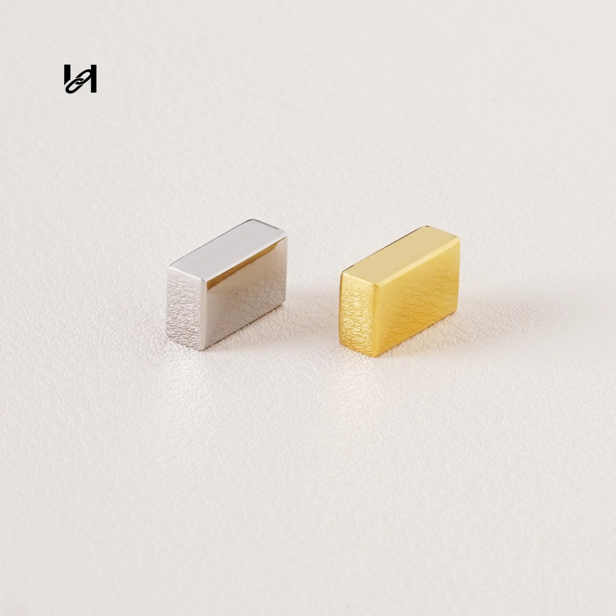 Stainless Steel Rectangular Bag Feet Studs 12.5x7.5mm – Gold & Silver Purse Bottom Protector Hardware - hardware