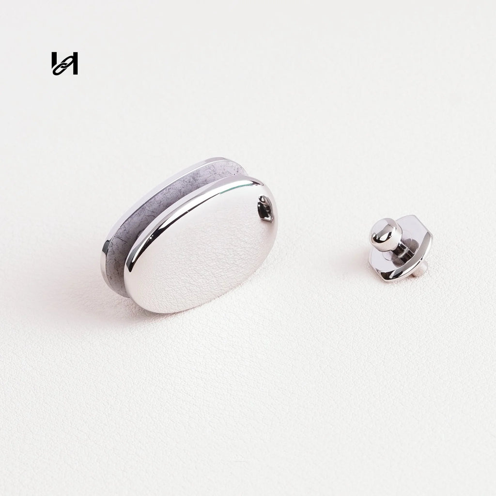 Stainless steel retro round lock - silver - hardware
