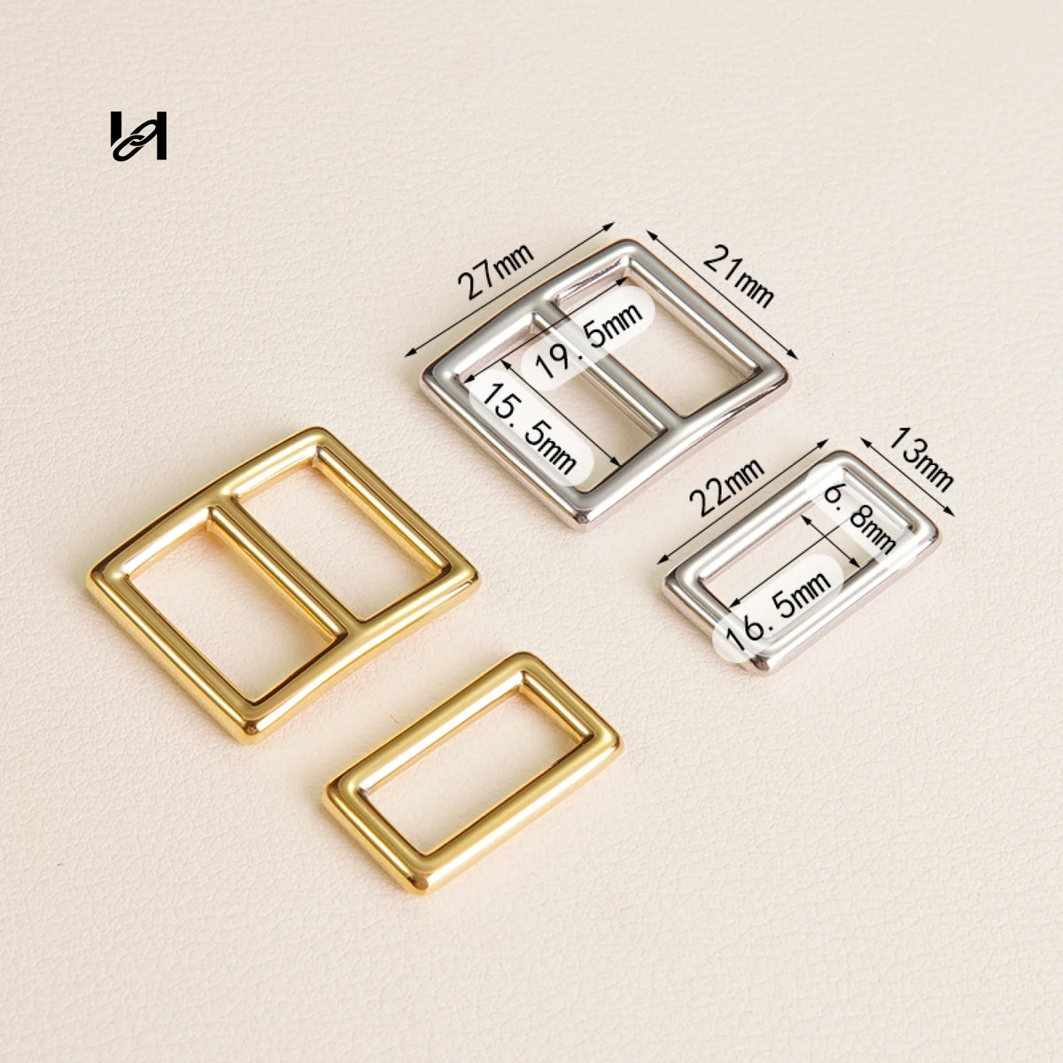 Stainless Steel Roller Buckle and Square ring - hardware