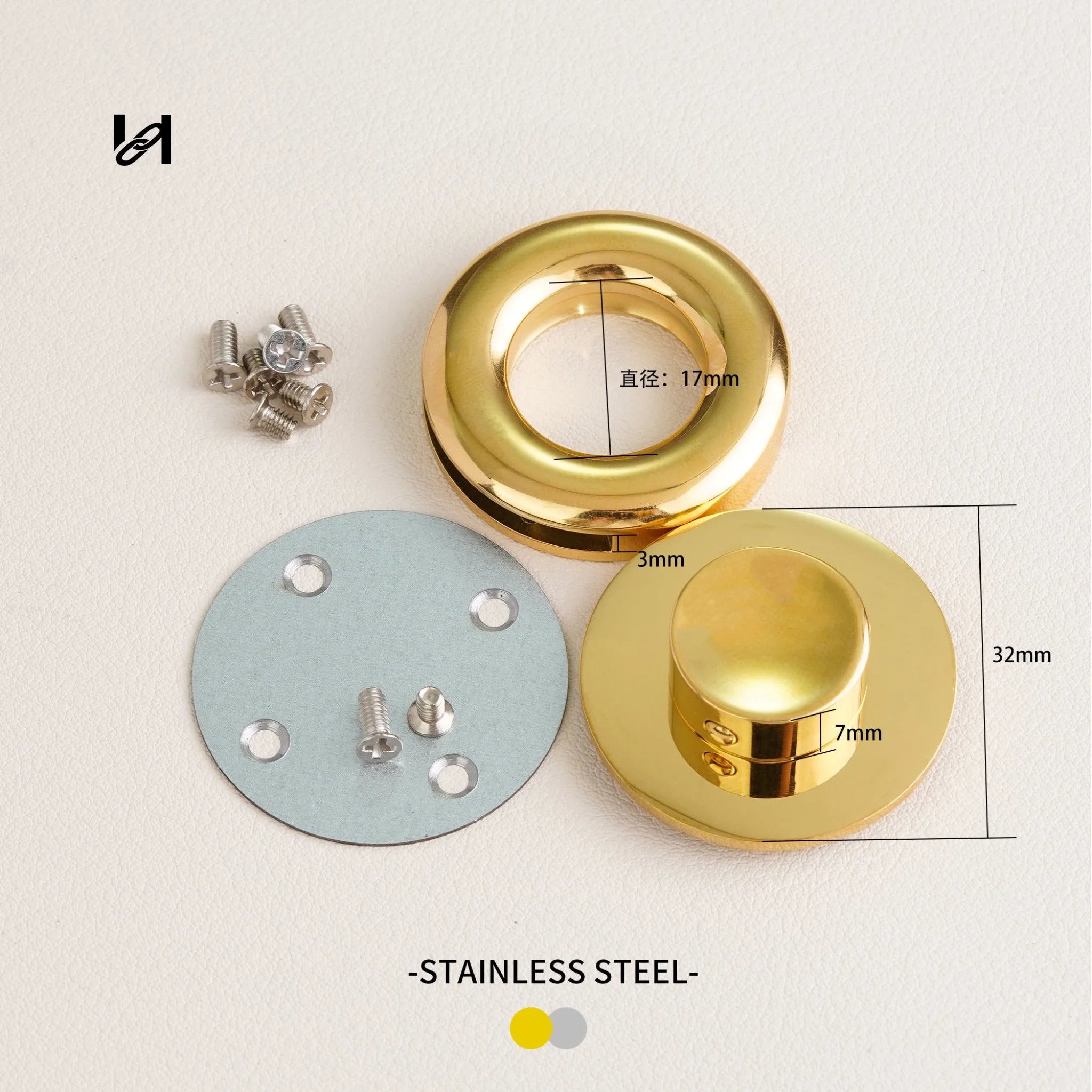 Stainless steel round snap lock - hardware