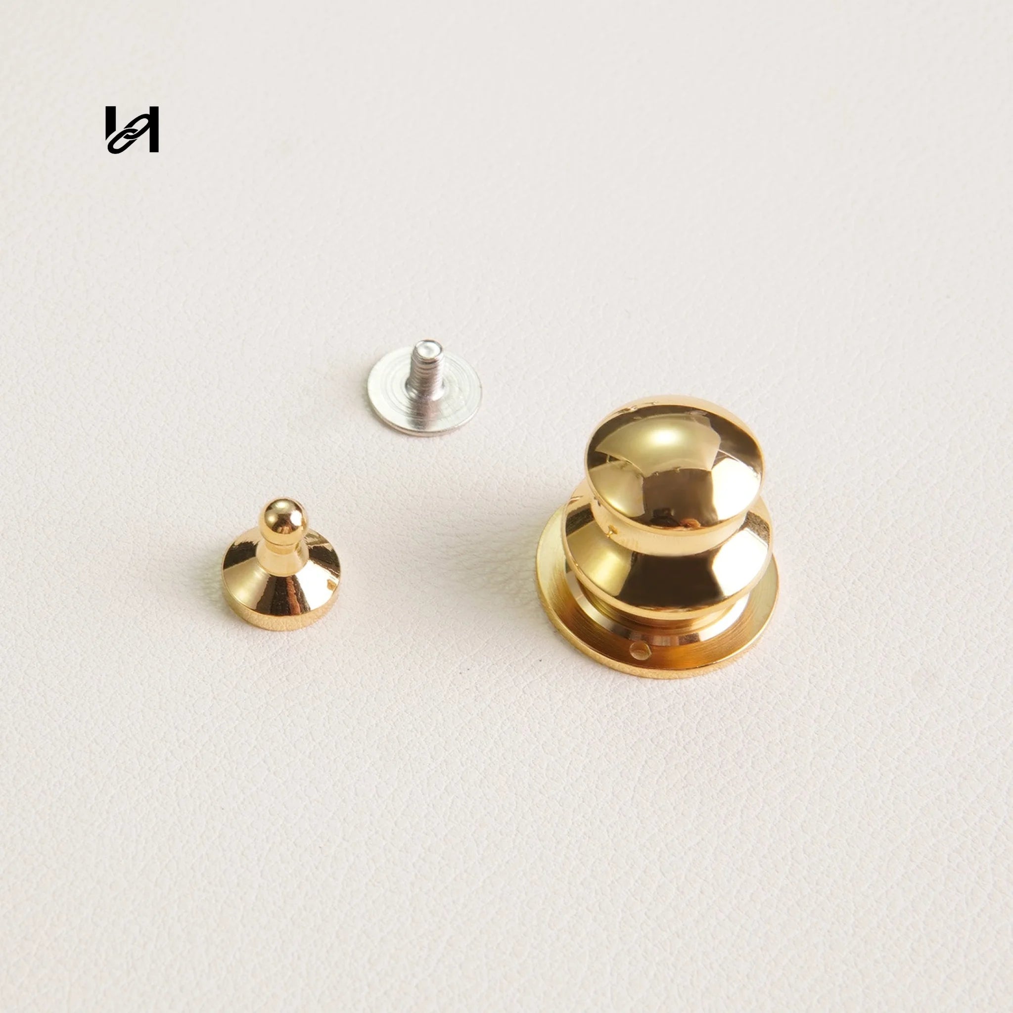 Stainless Steel Round Turn Twist Locks – Durable Hardware for Handbags & Leather Accessories - Flat / Gold - hardware