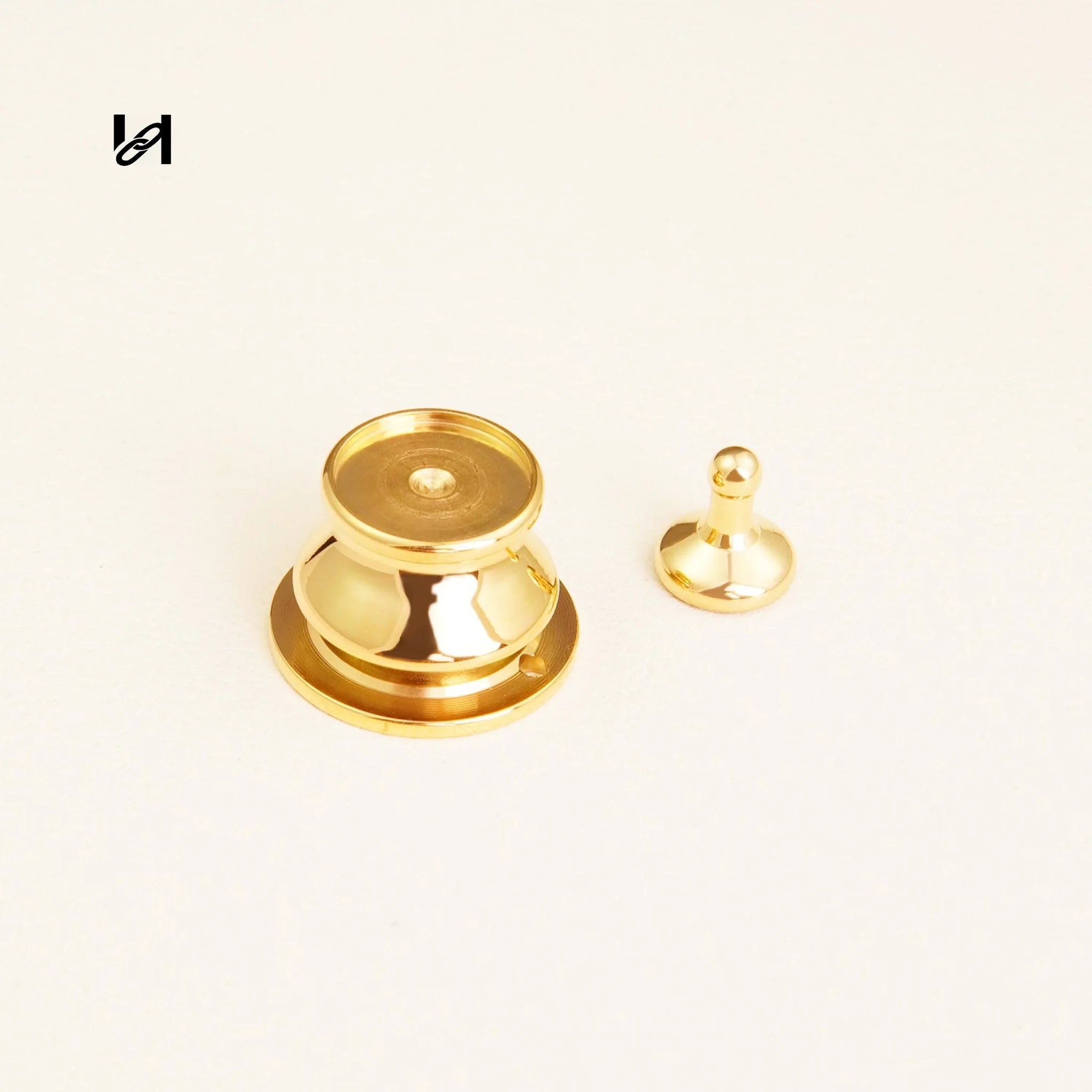 Stainless Steel Round Turn Twist Locks – Durable Hardware for Handbags & Leather Accessories - Insert leather / Gold