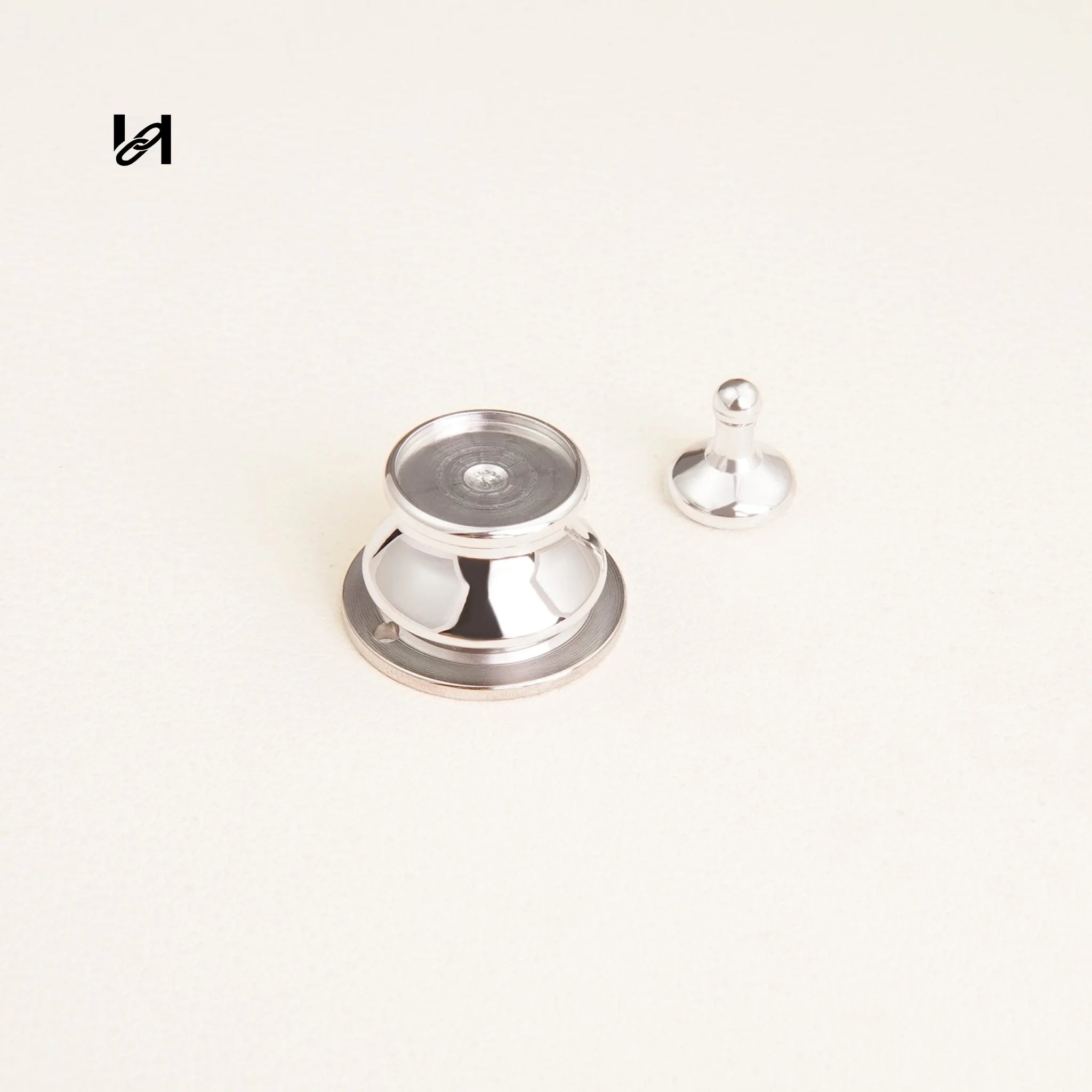 Stainless Steel Round Turn Twist Locks – Durable Hardware for Handbags & Leather Accessories - Insert leather / Silver