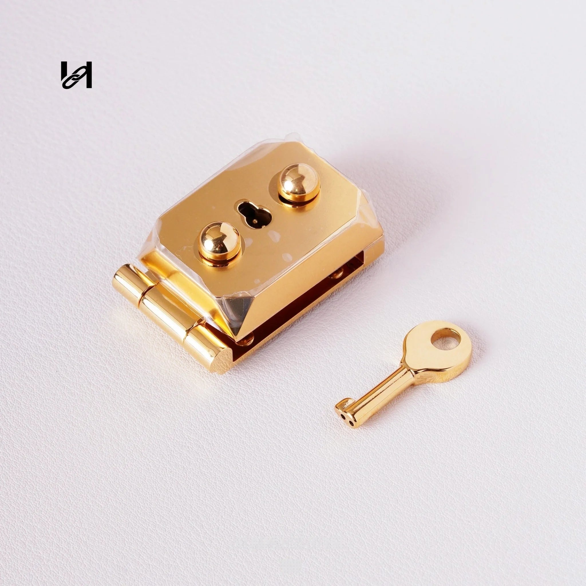 Stainless Steel Square Flip Lock Closure for Briefcases - gold - hardware