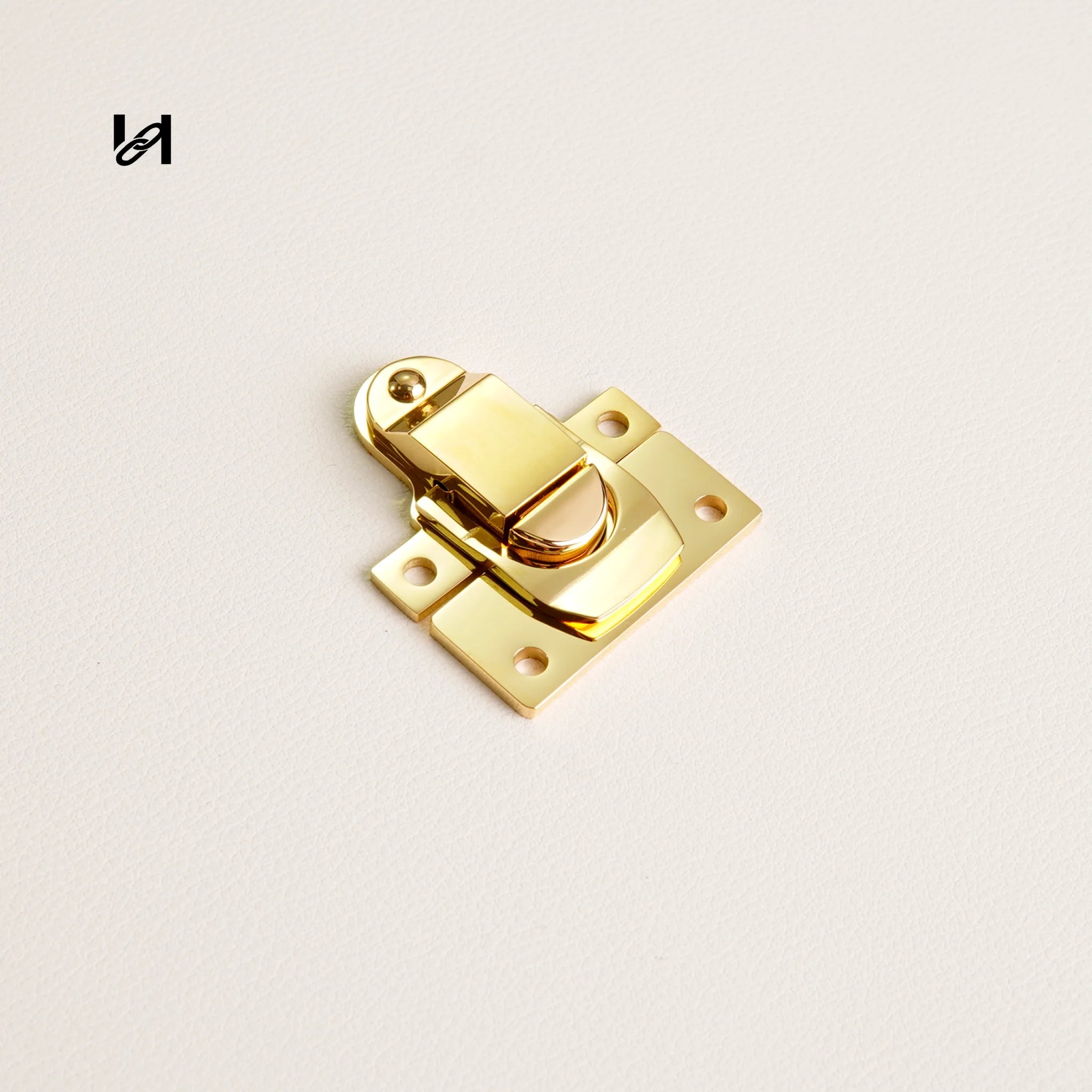Stainless Steel Square Latch Lock for Trunks & Cases - Gold - hardware