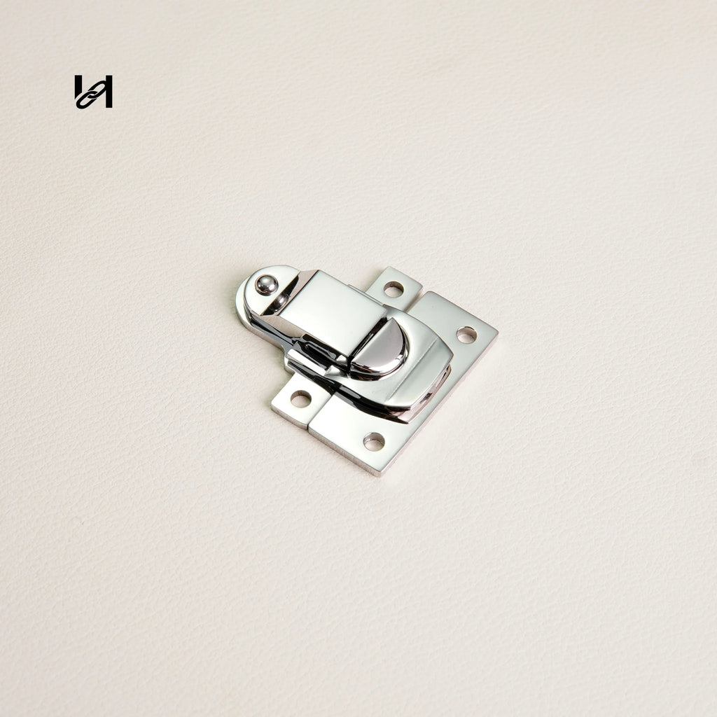 Stainless Steel Square Latch Lock for Trunks & Cases - Silver - hardware