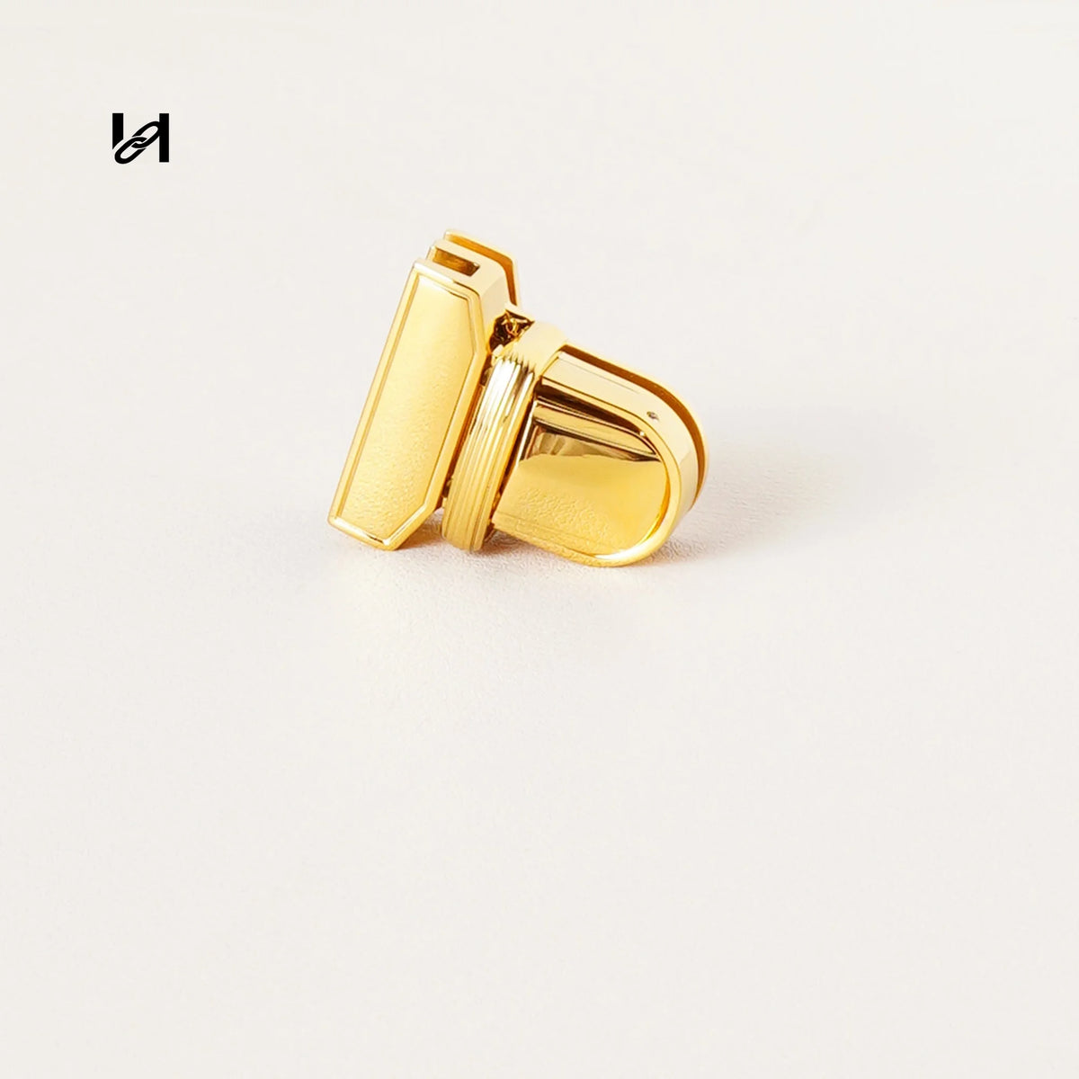 Mirror-polished stainless steel tuck lock clasp in gold and silver, 32mm, for handbags