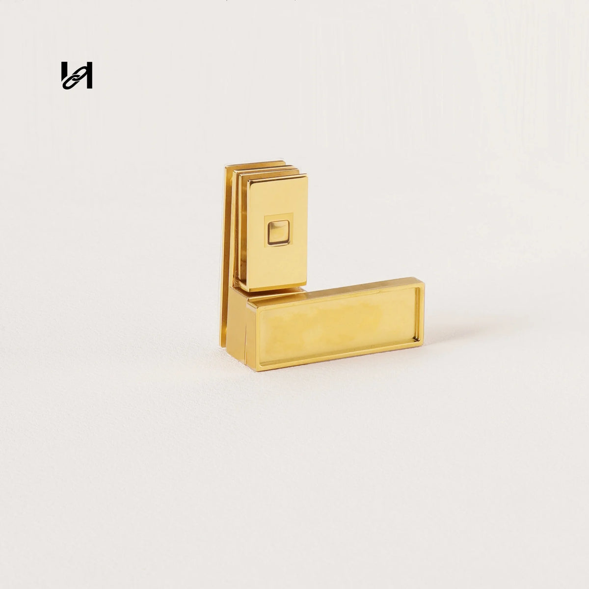 Slim mirror-polished stainless steel tuck lock clasp in gold, 44mm, for handbags