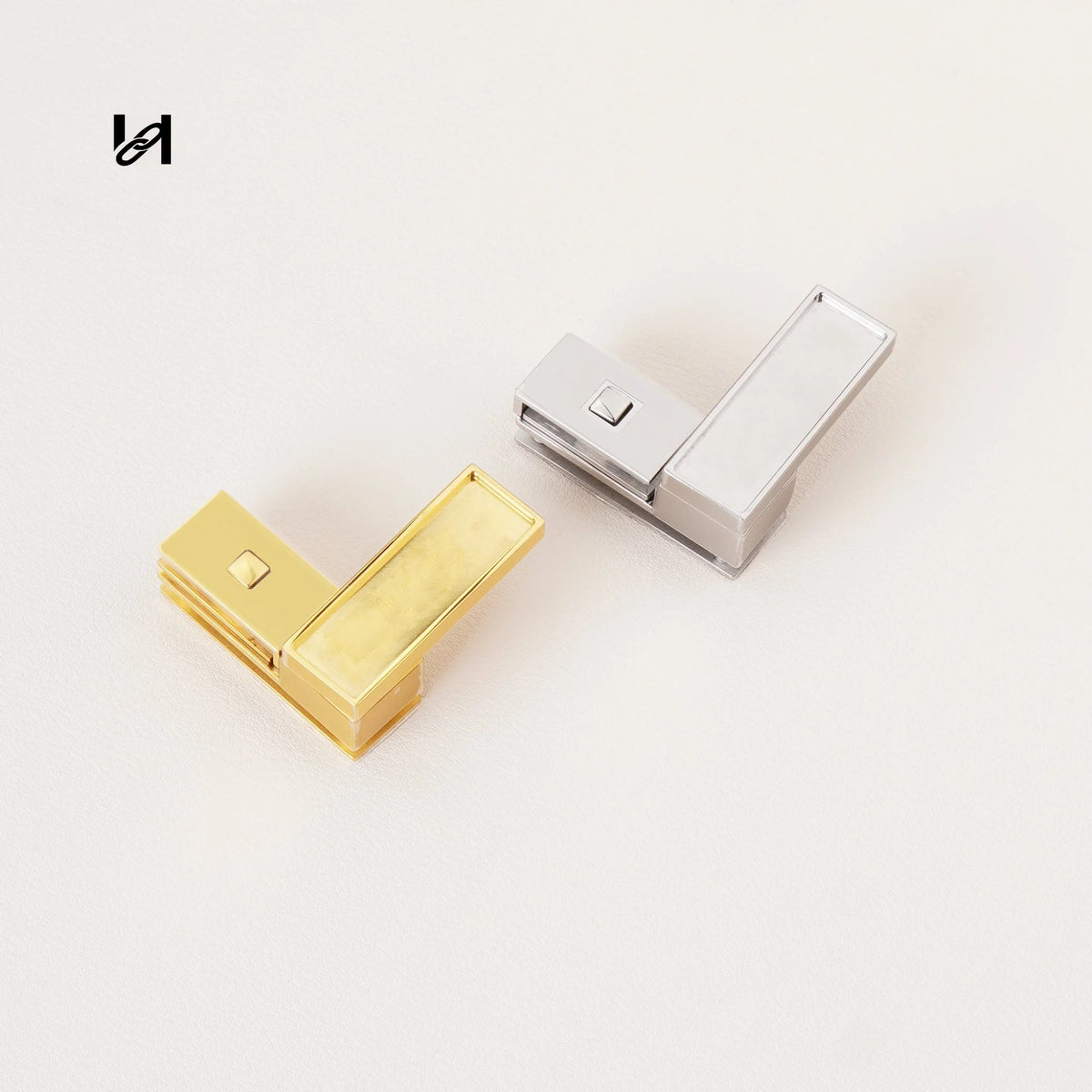 Stainless Steel Tuck Lock Clasp – Slim Mirror Polished Push Lock for Handbags | Gold & Silver 44mm - bag hardware