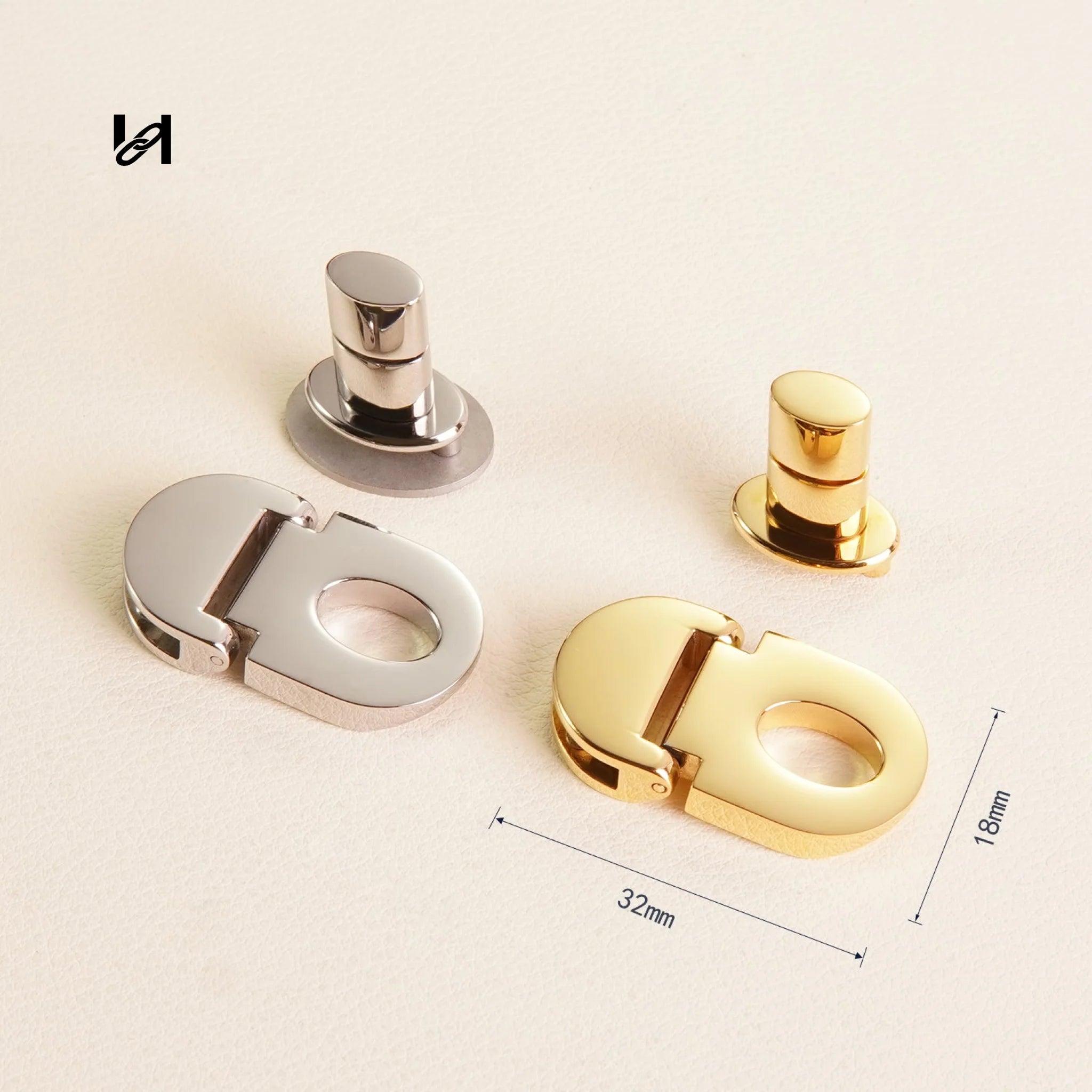 Stainless Steel Turn Locks for Leather Bags - hardware