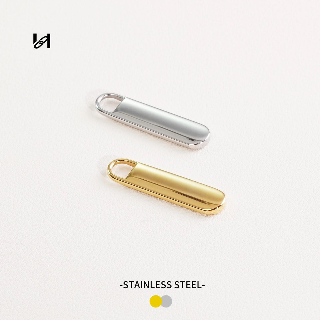 Stainless Steel Zipper Pull – Replacement Zipper Slider Tab for Bags | Gold & Silver 35mm - hardware