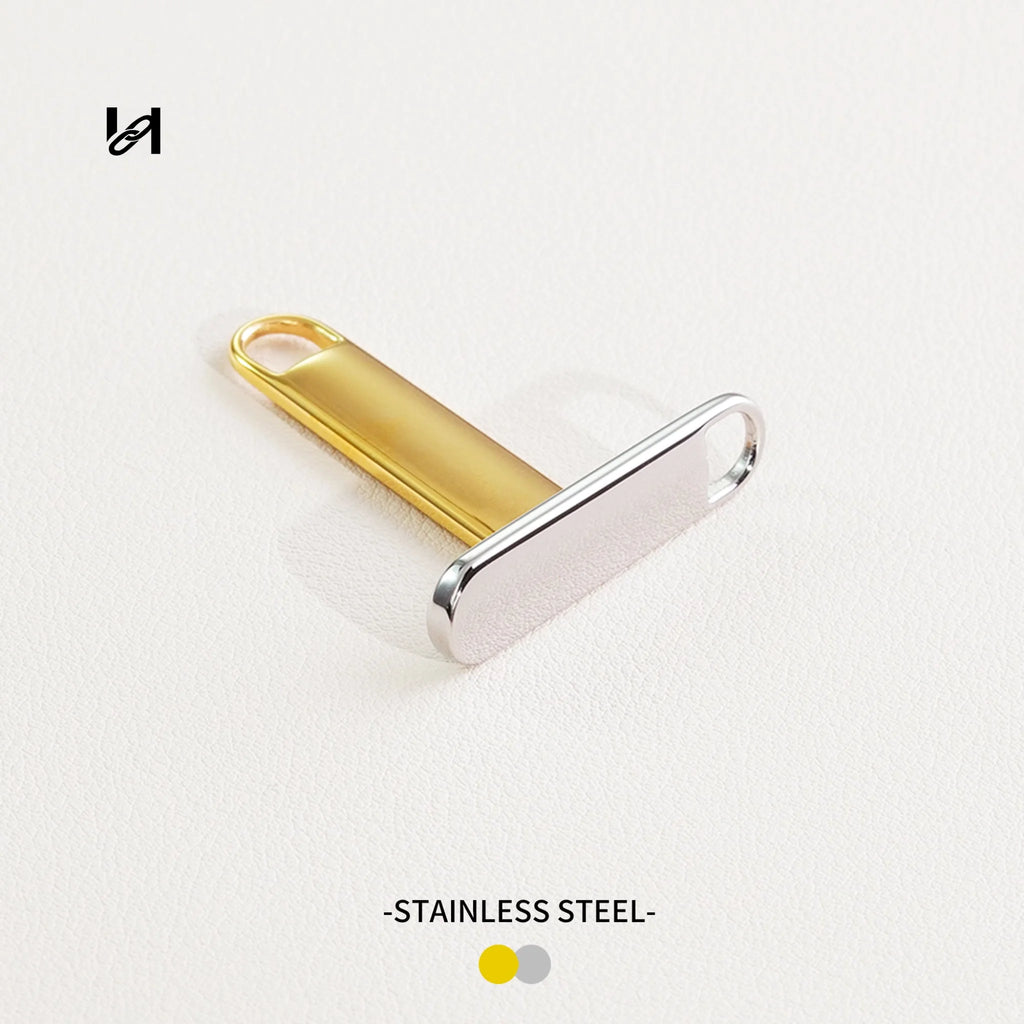 Stainless Steel Zipper Pull – Replacement Zipper Slider Tab for Bags | Gold & Silver 35mm - hardware