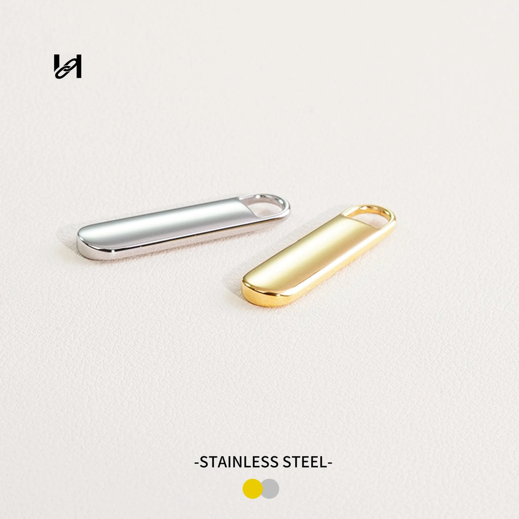 Stainless Steel Zipper Pull – Replacement Zipper Slider Tab for Bags | Gold & Silver 35mm - hardware
