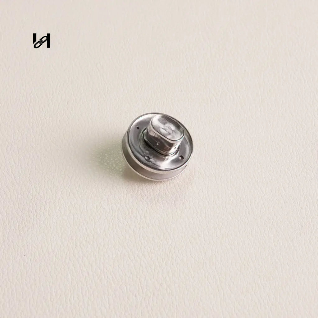 Turn Lock Clasp - 20mm / Insert leather / Silver - hardware