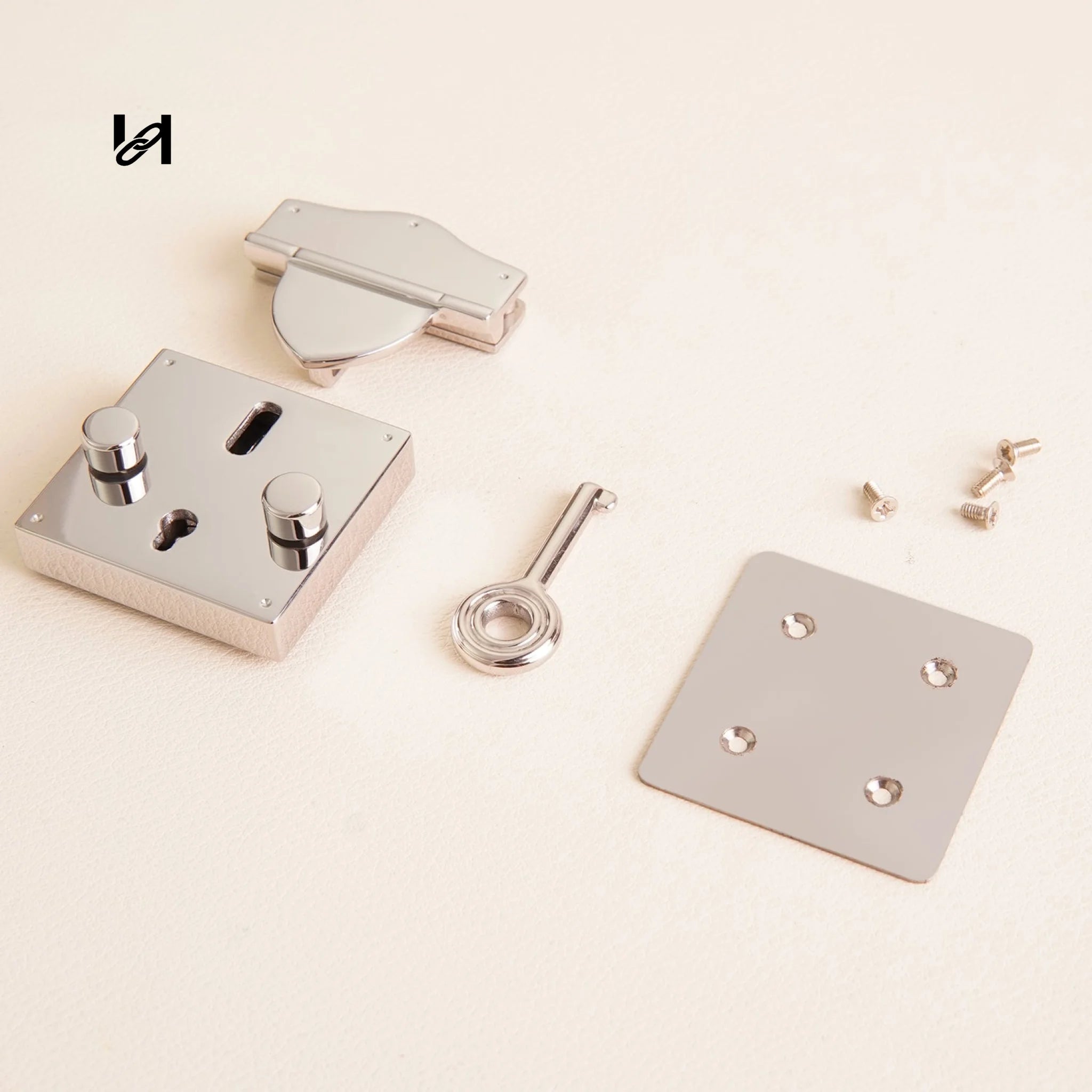 Vintage Square-Lock with Key - hardware