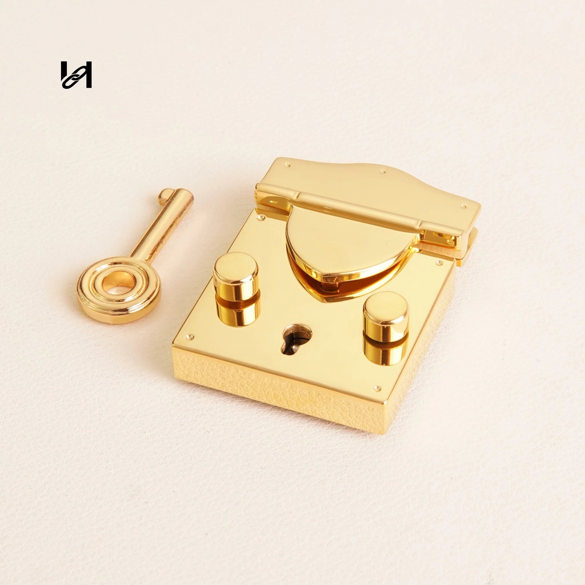 Vintage Square-Lock with Key - hardware