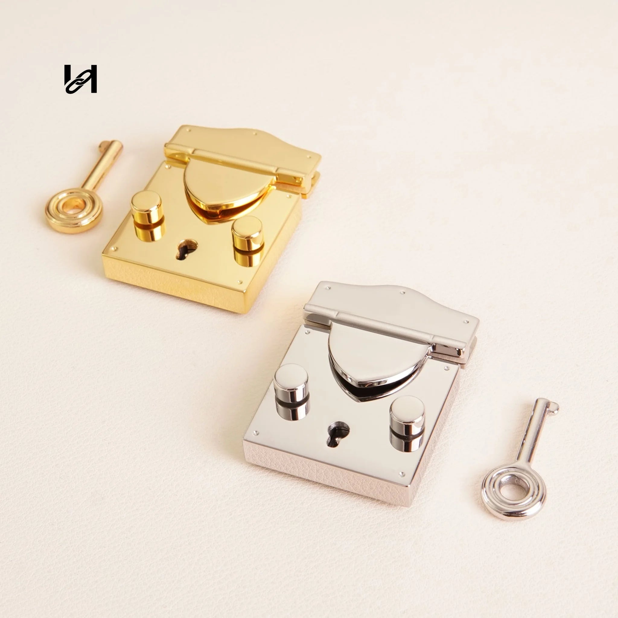Vintage Square-Lock with Key - hardware